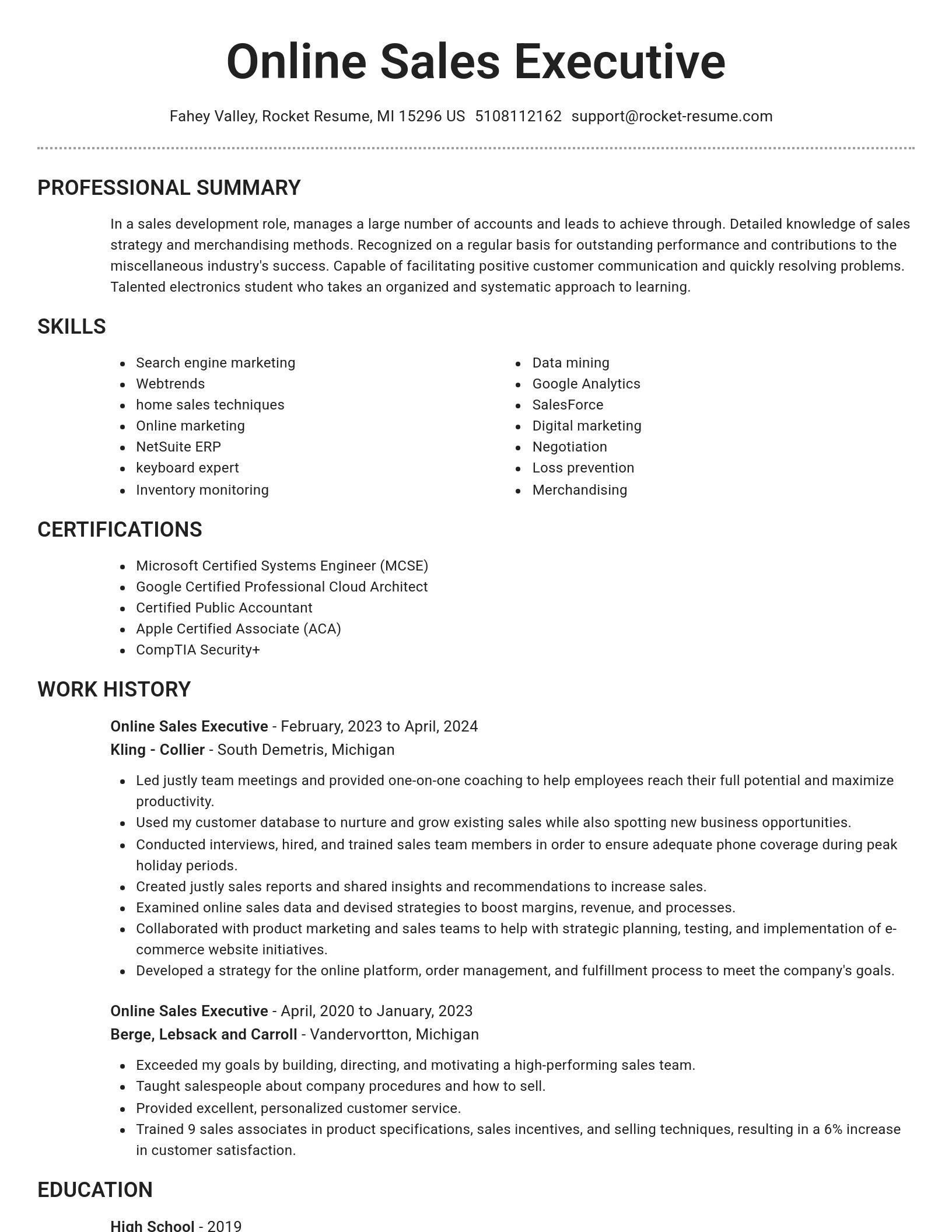 Brilliant resume template