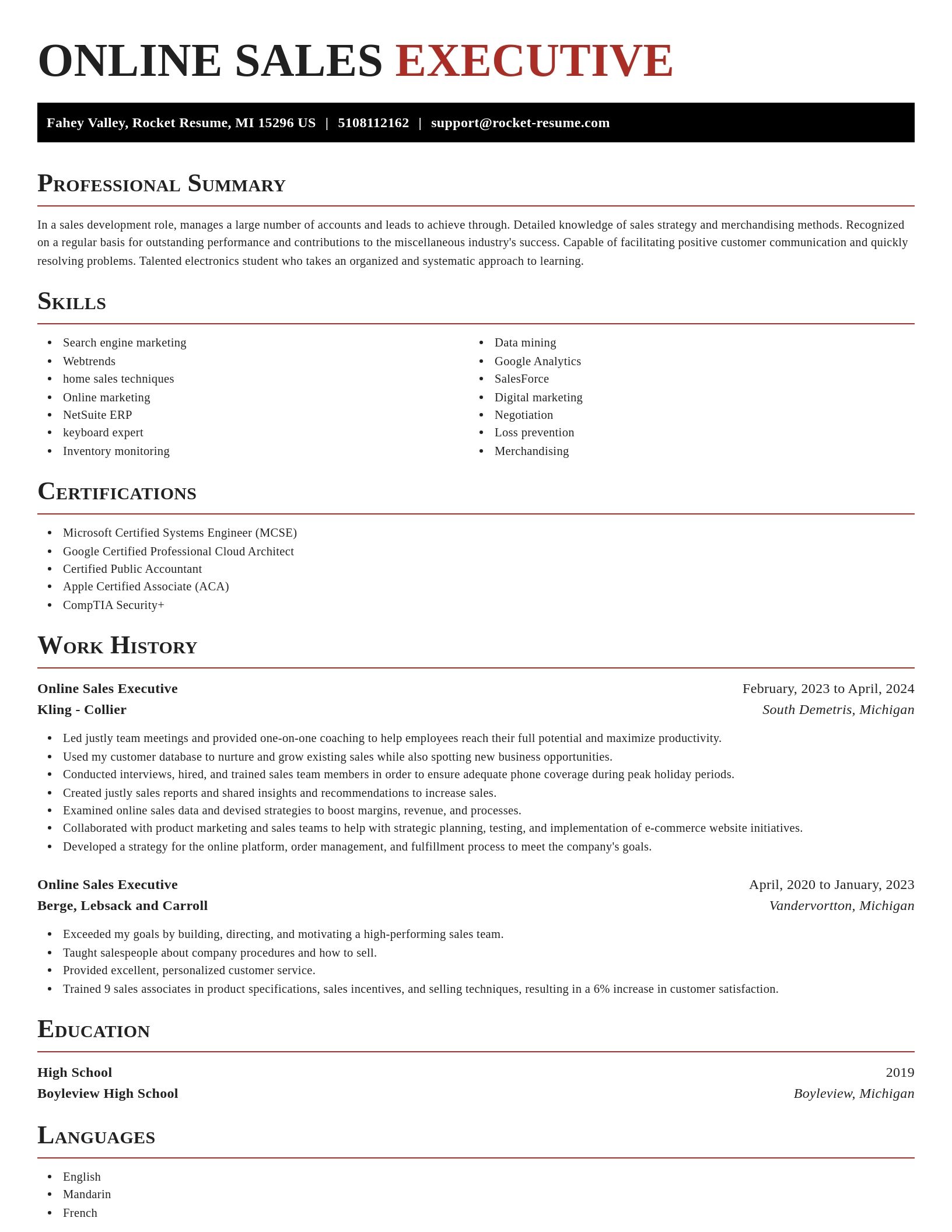 Exquisite resume template