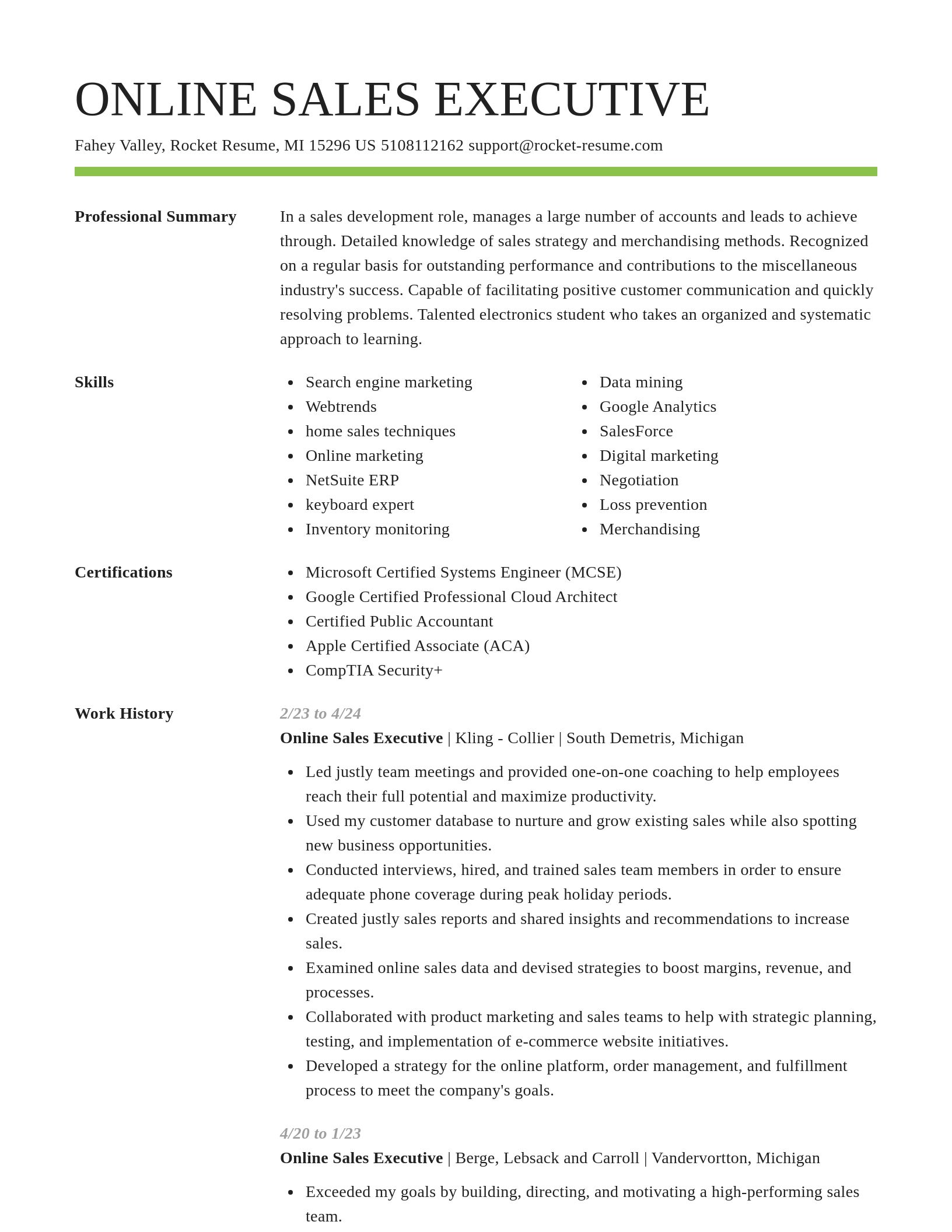 Smart resume template
