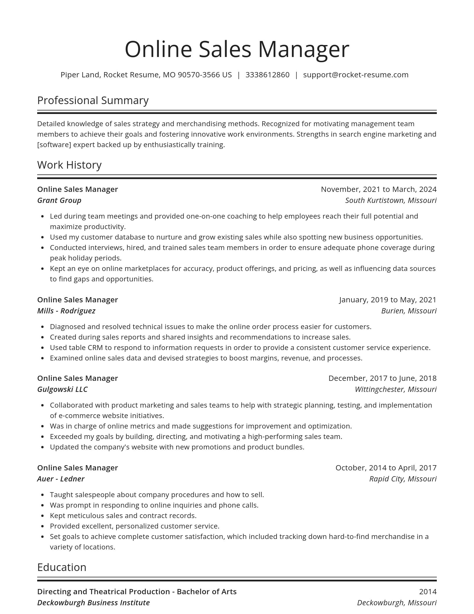 Spotlight resume template
