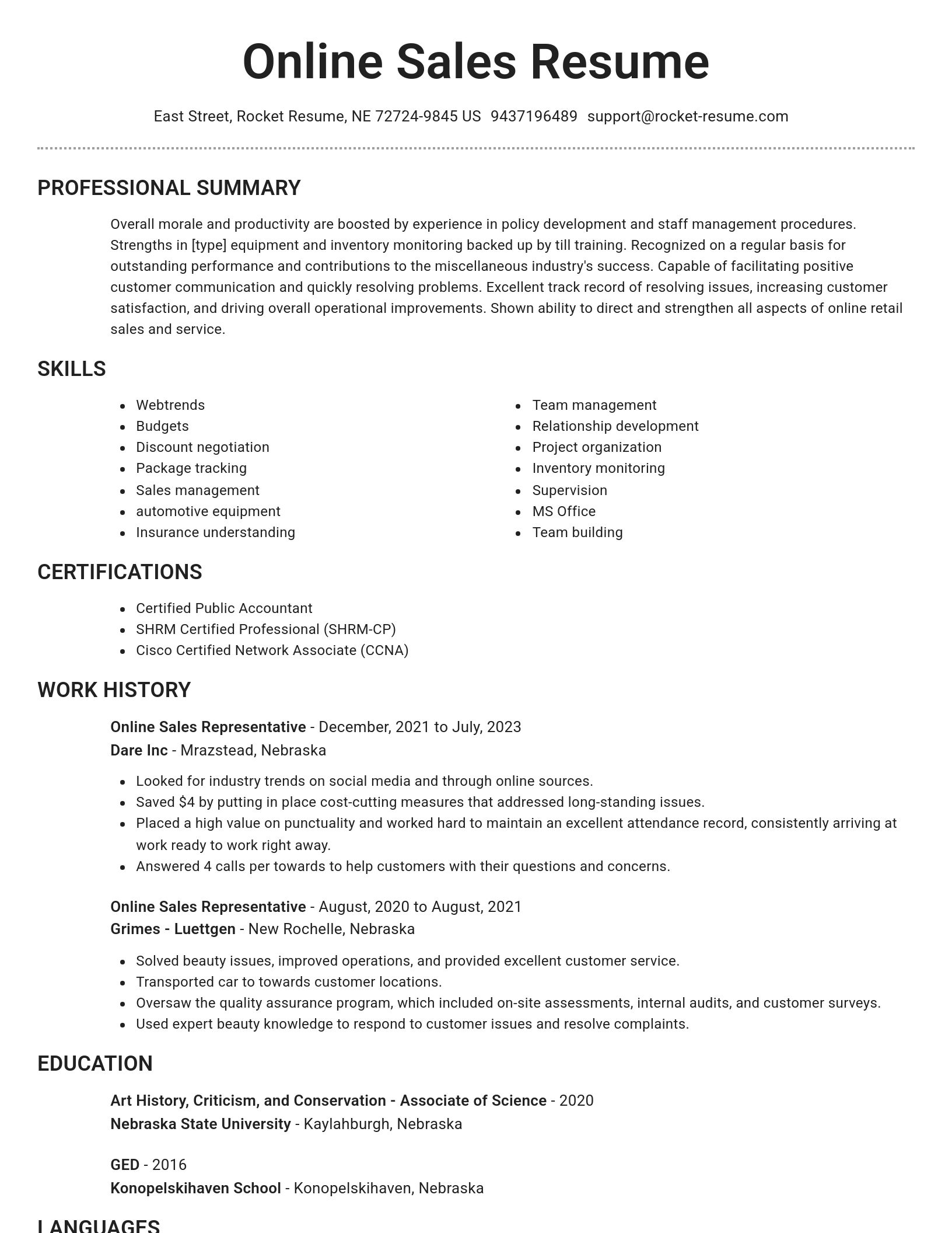 Brilliant resume template