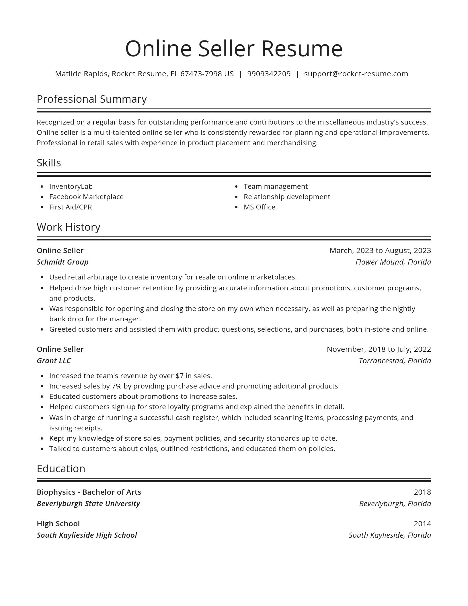 Spotlight resume template