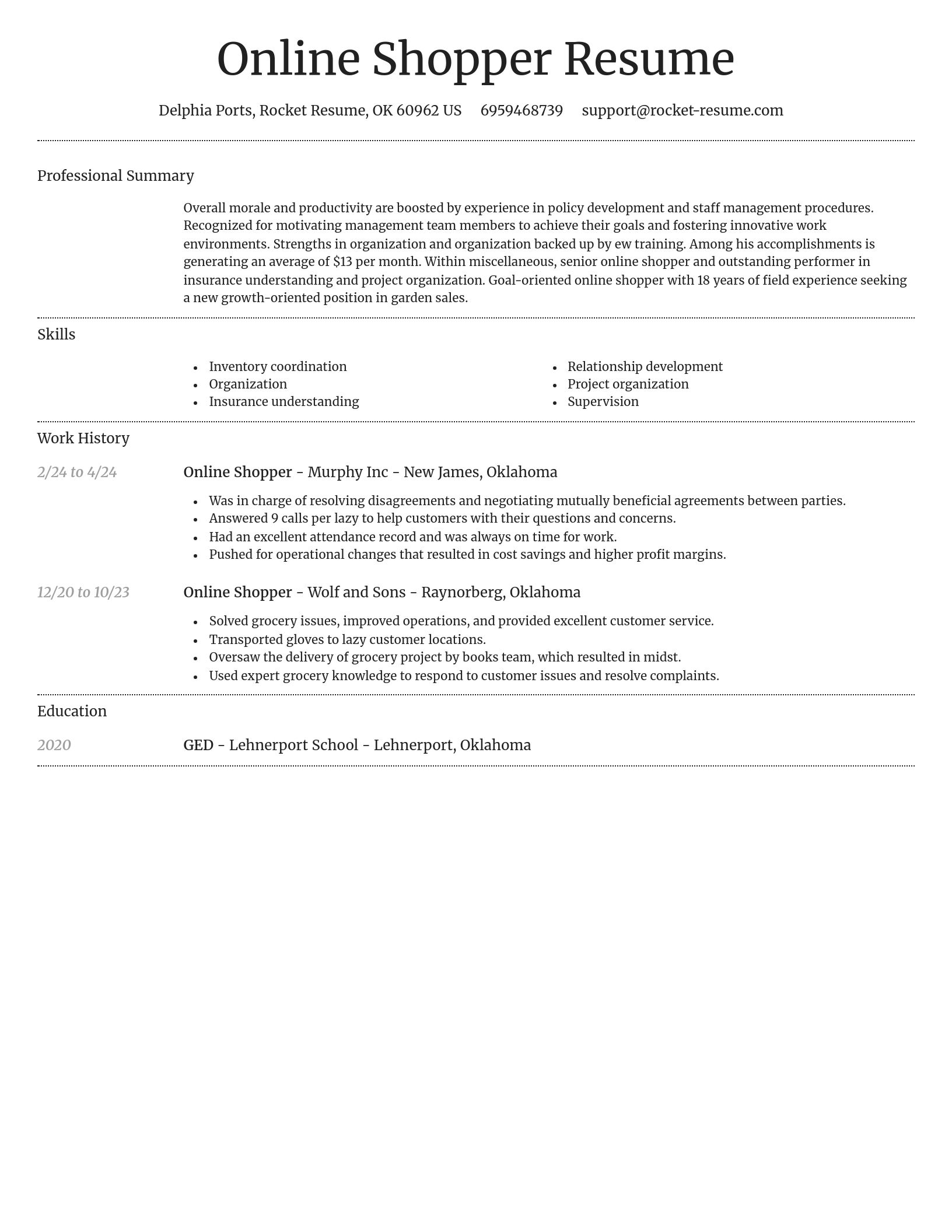 Dignified resume template