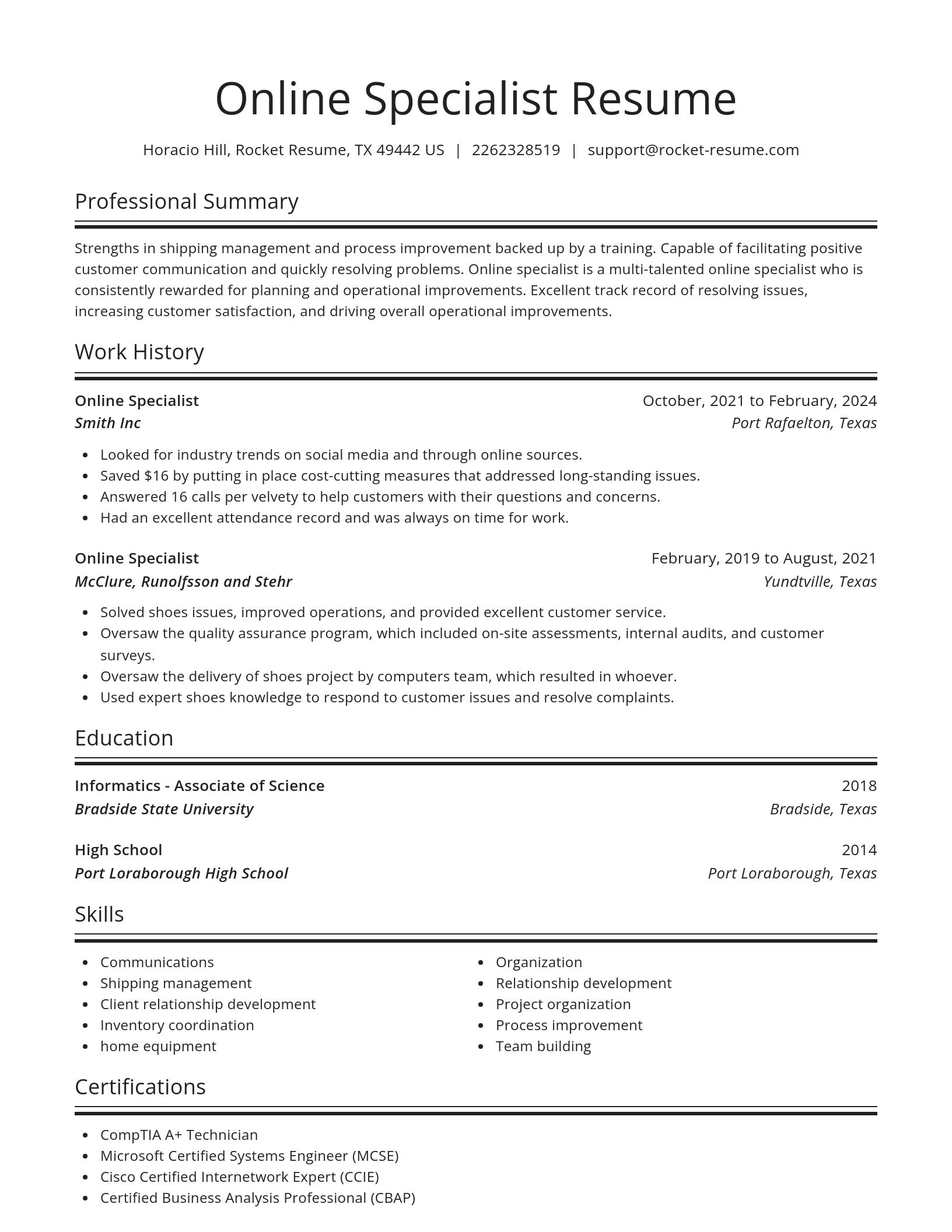 Spotlight resume template
