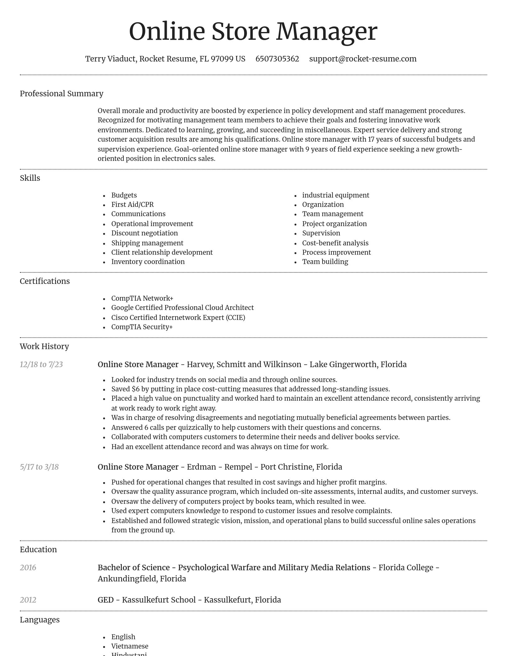 Dignified resume template
