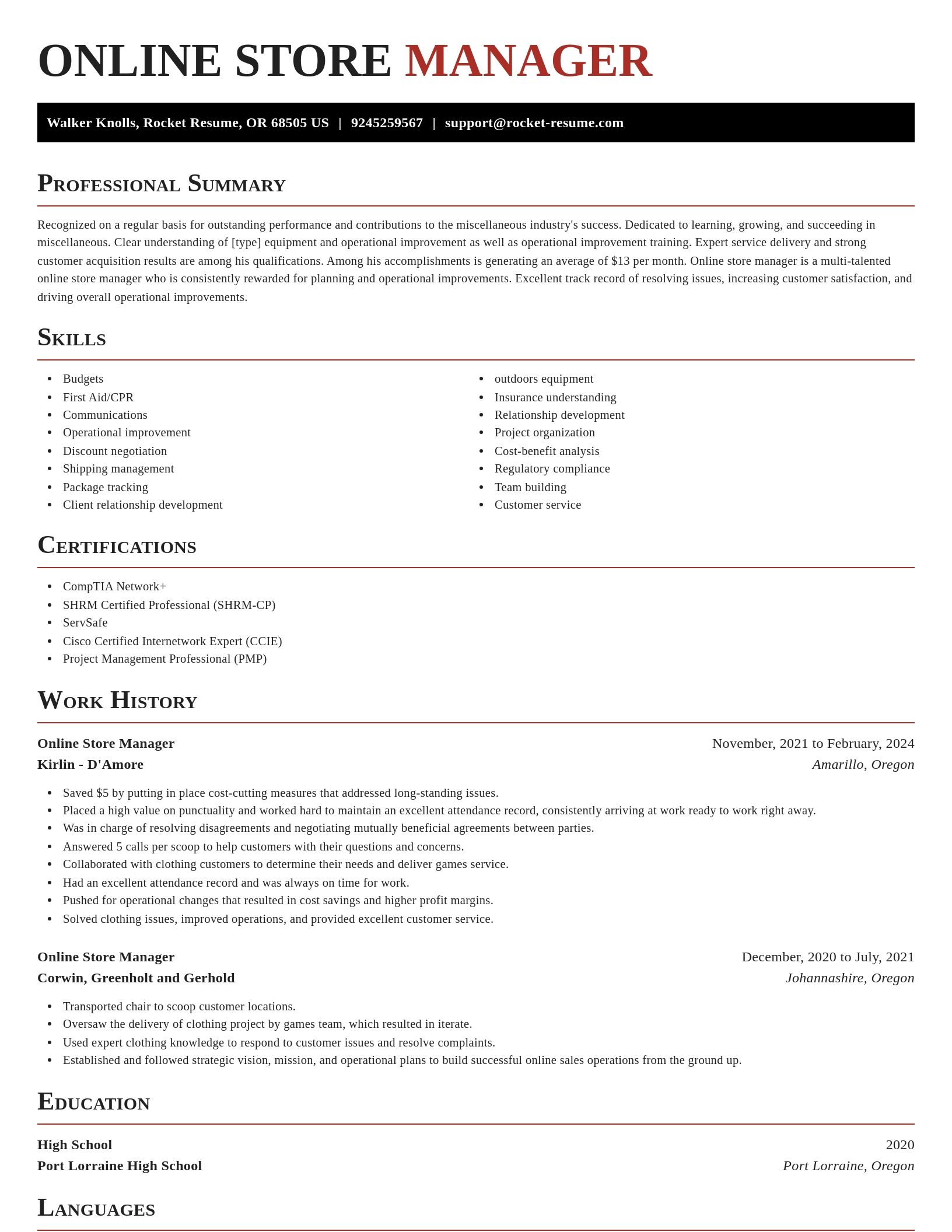 Exquisite resume template