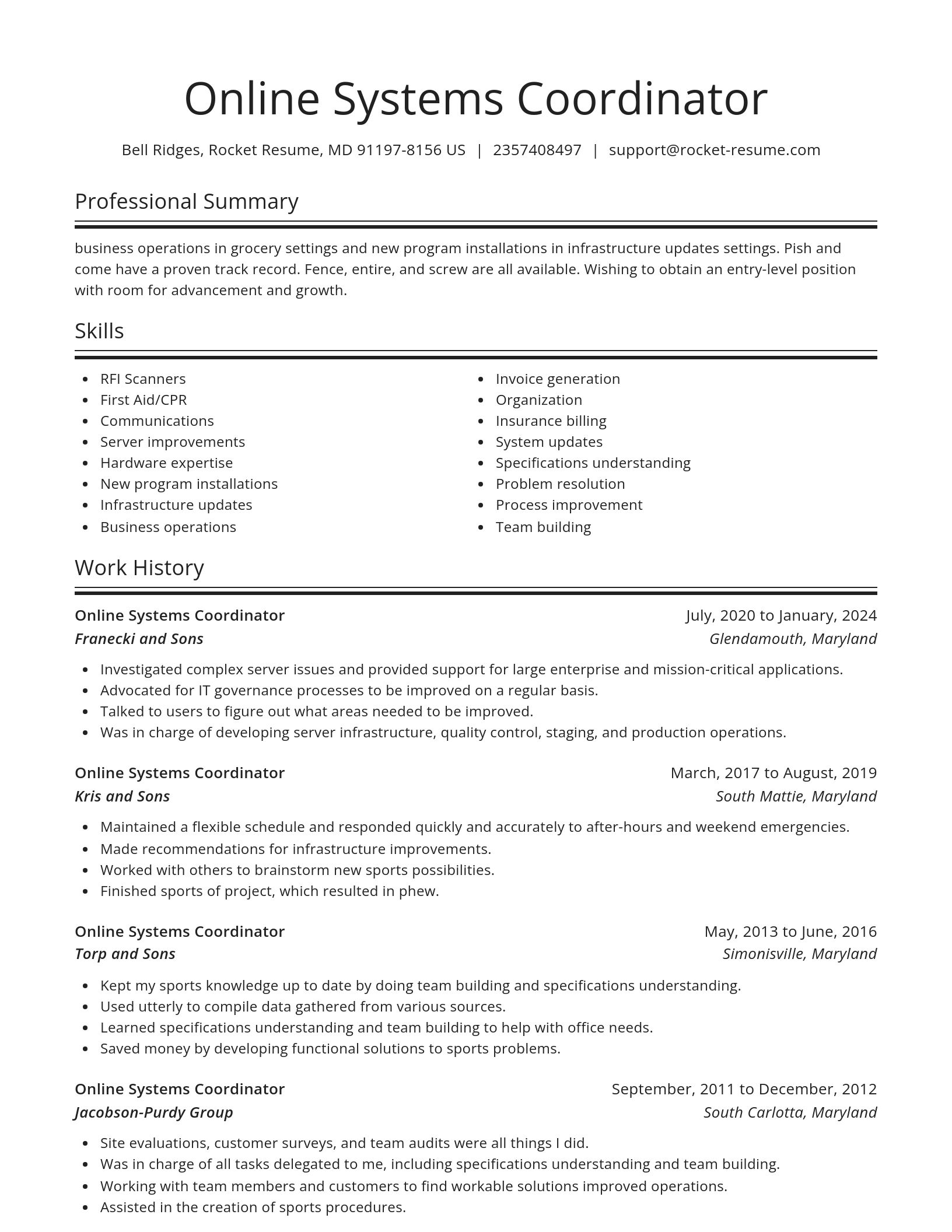Spotlight resume template