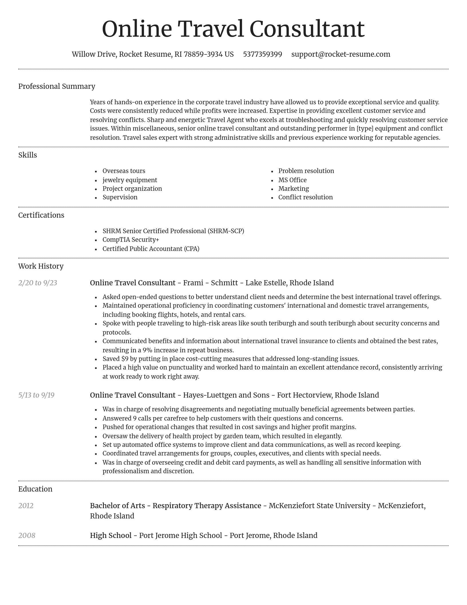 Dignified resume template