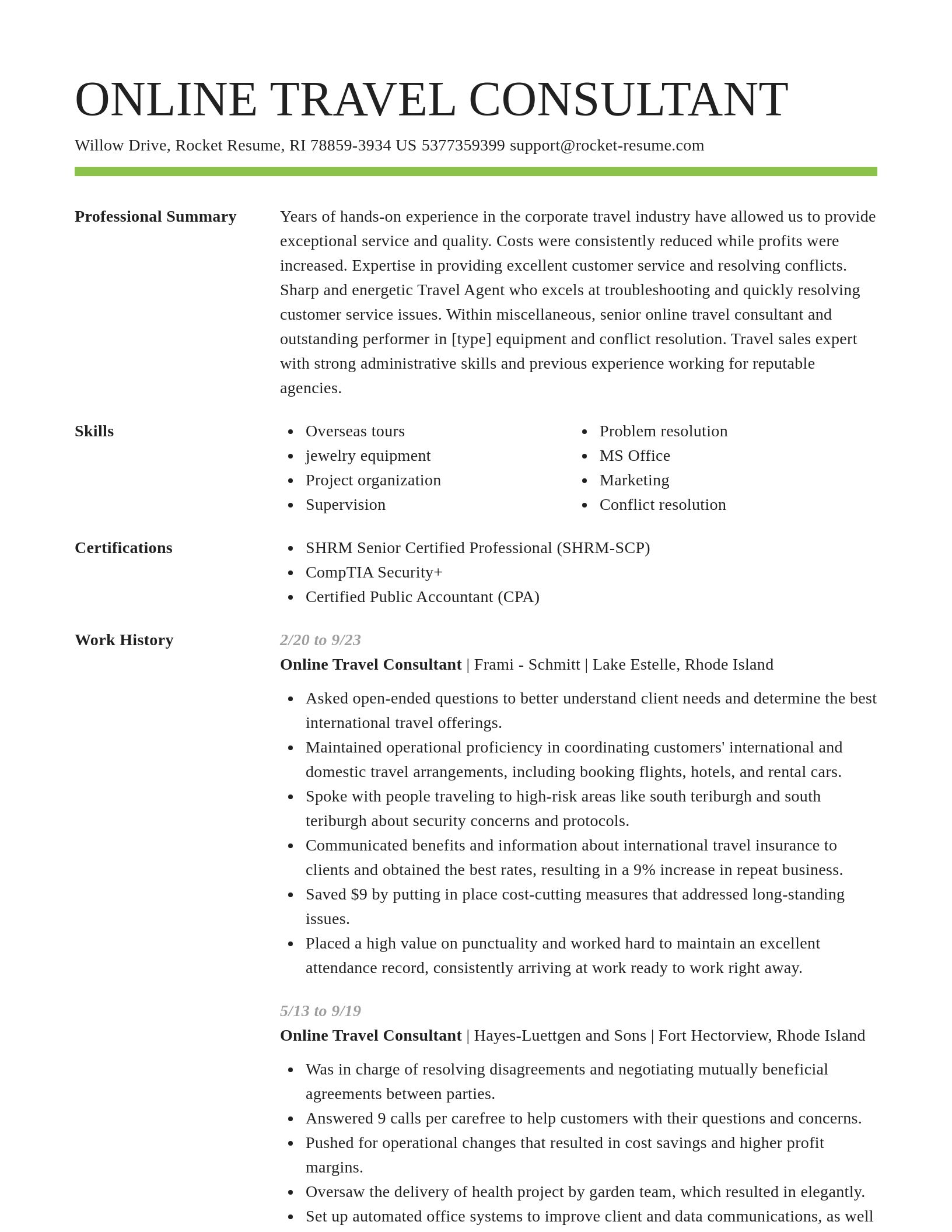 Smart resume template