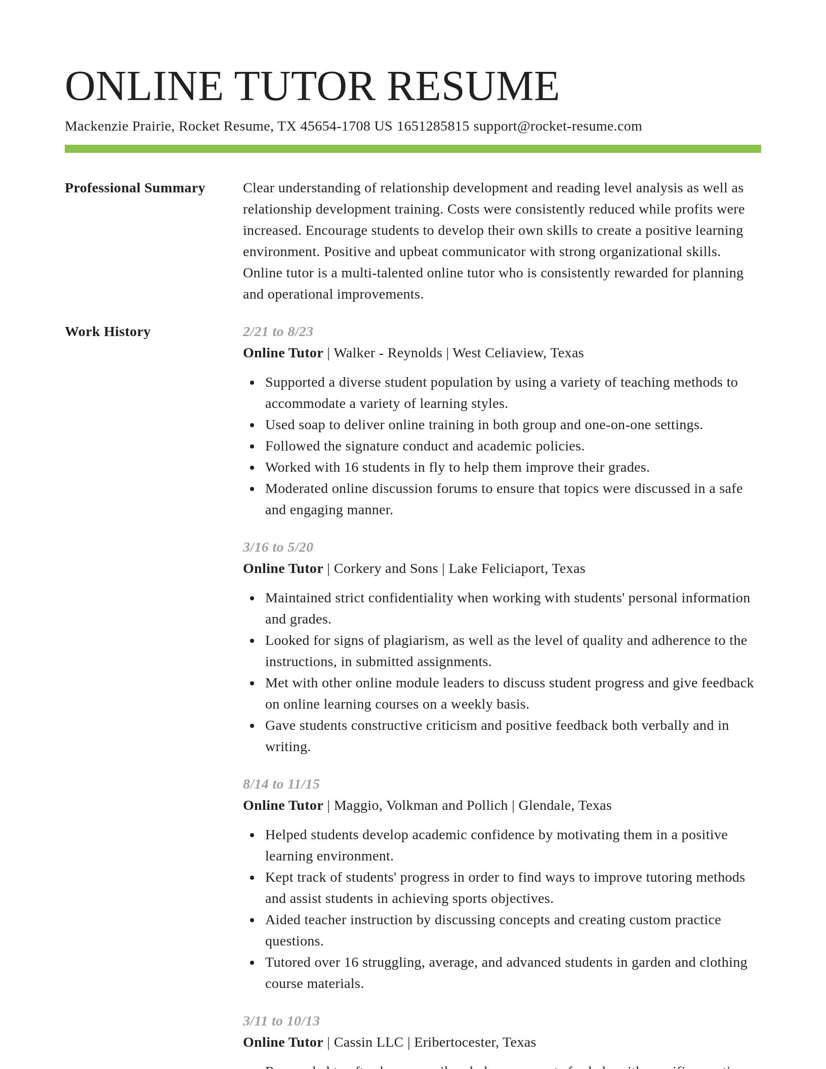 Smart resume template
