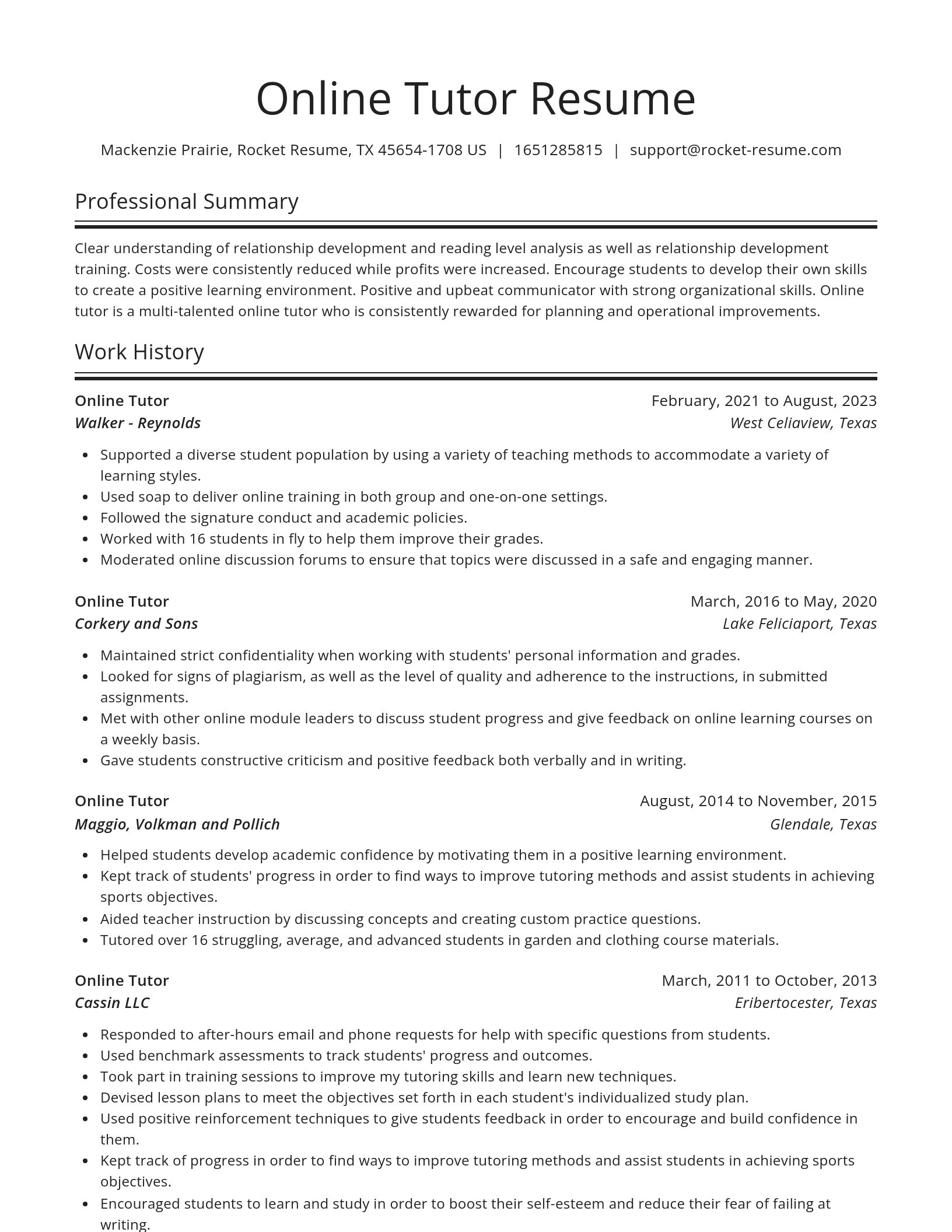 Spotlight resume template