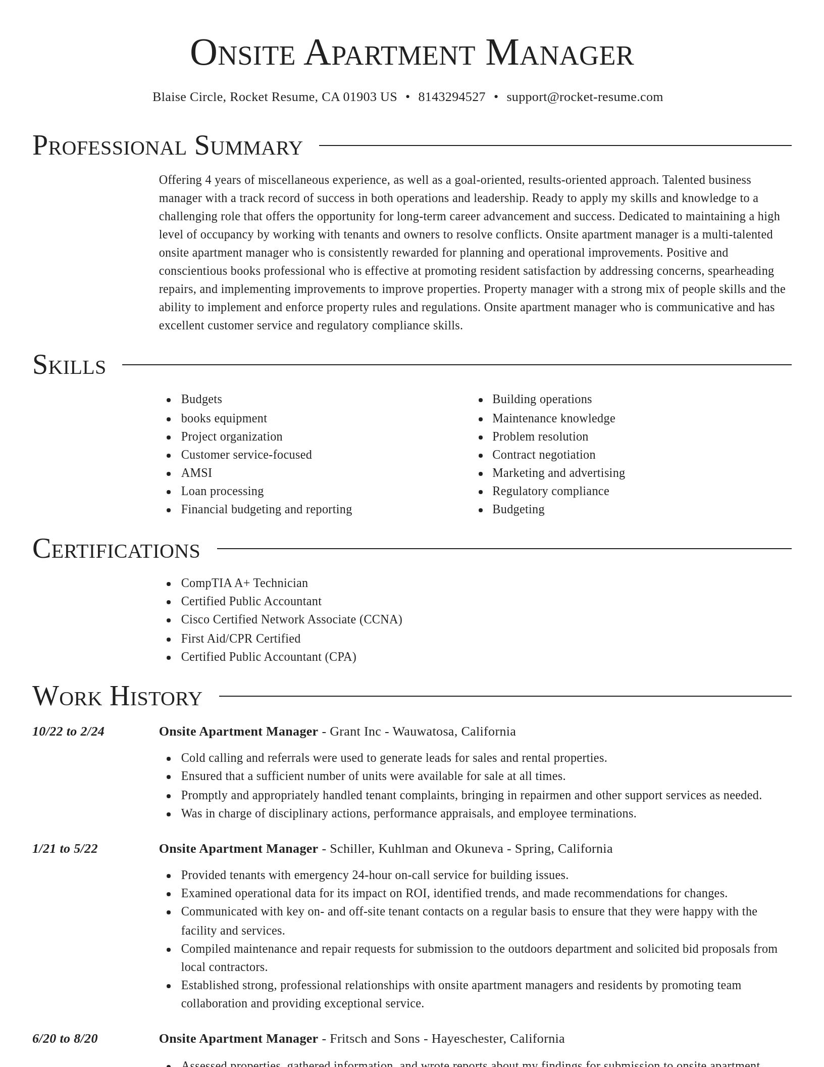 Director resume template