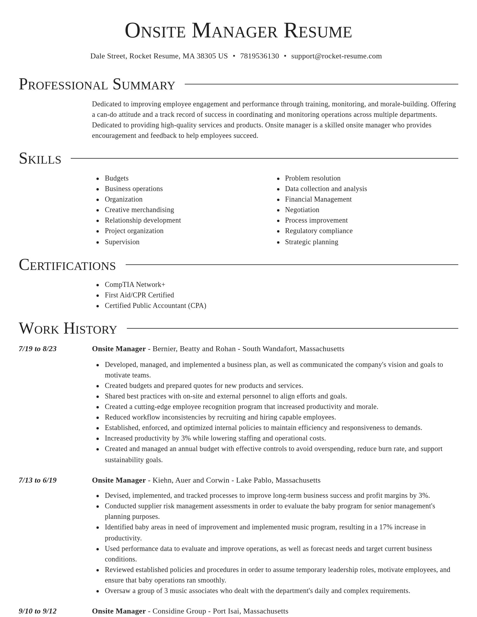 Director resume template