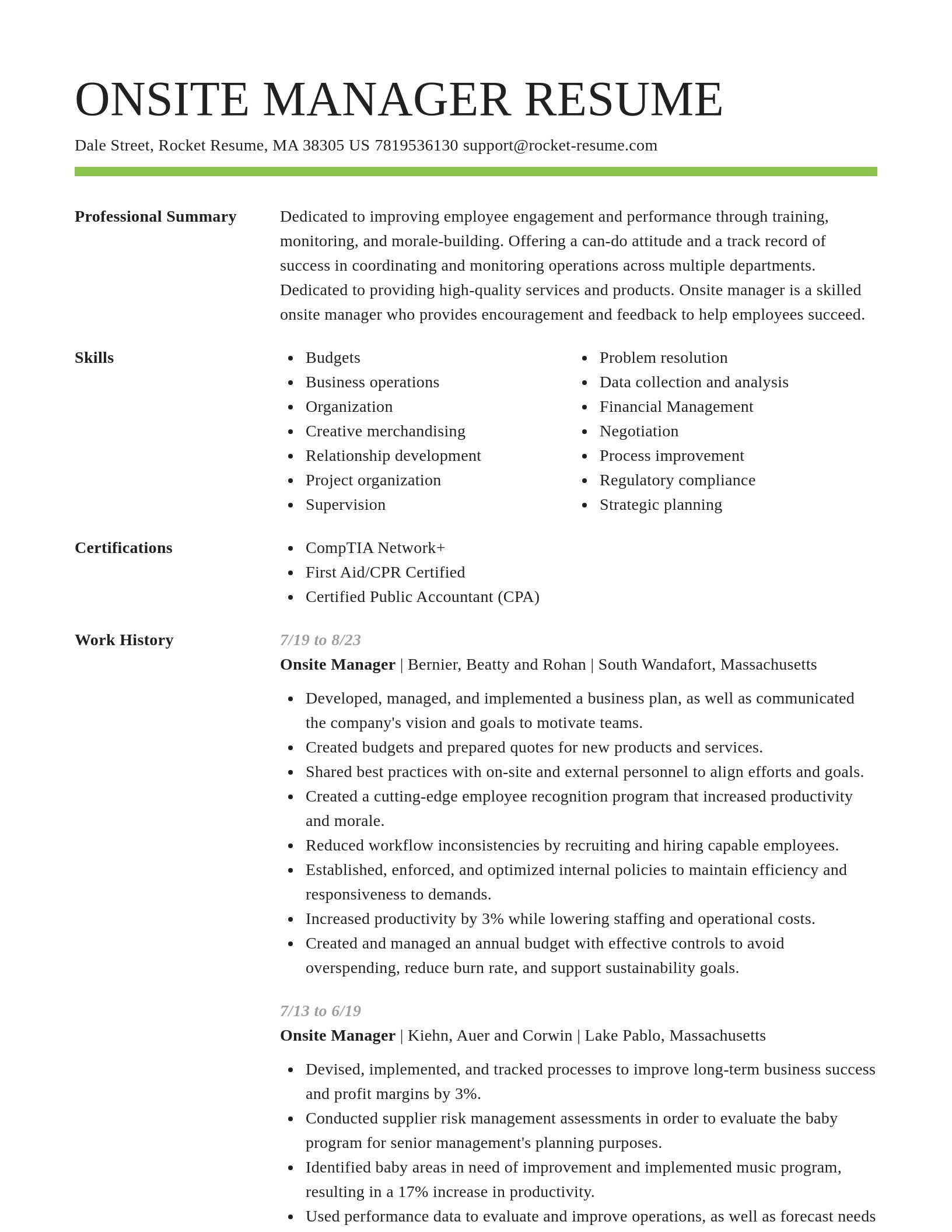 Smart resume template