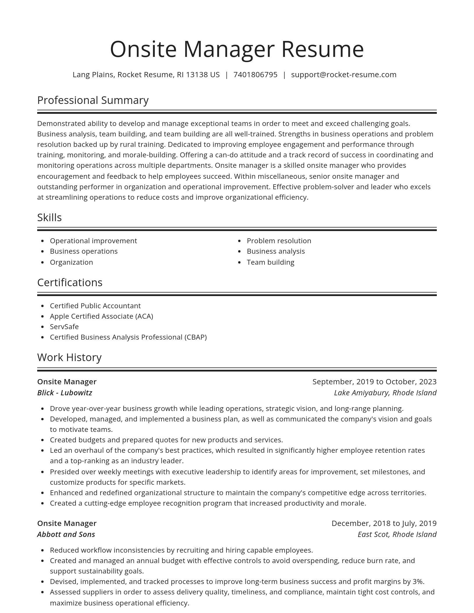 Spotlight resume template
