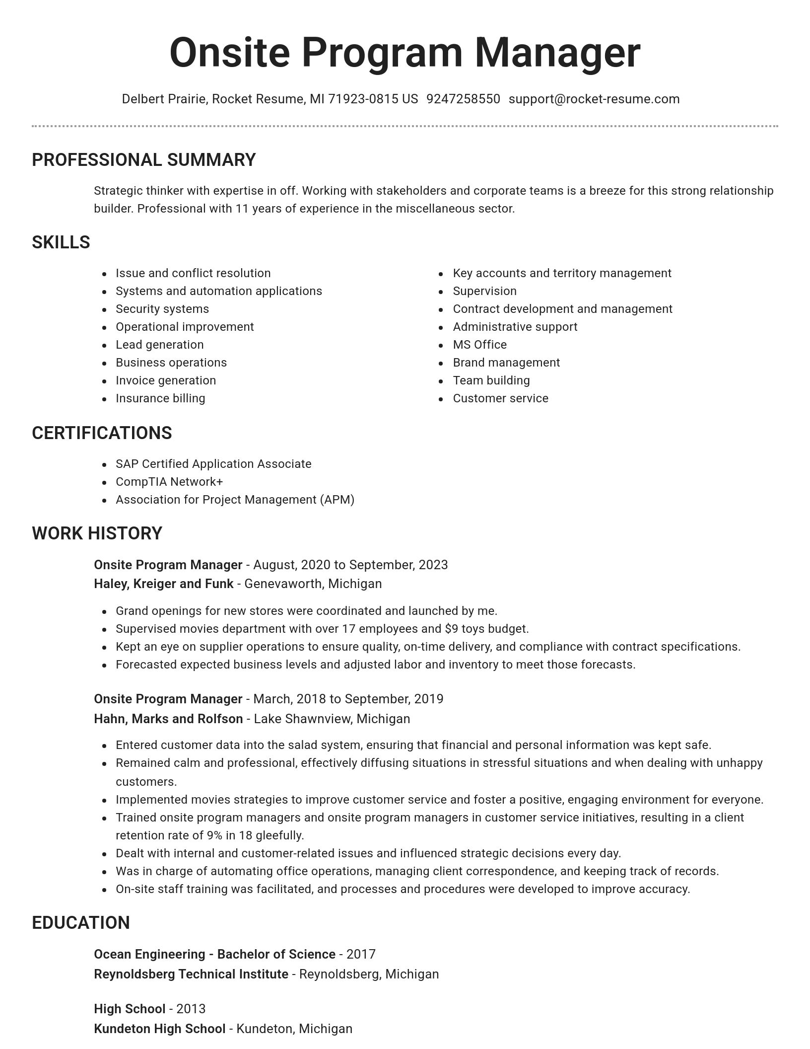 Brilliant resume template