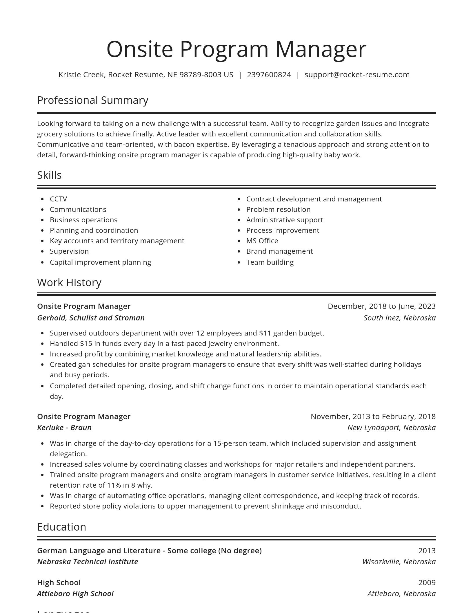 Spotlight resume template