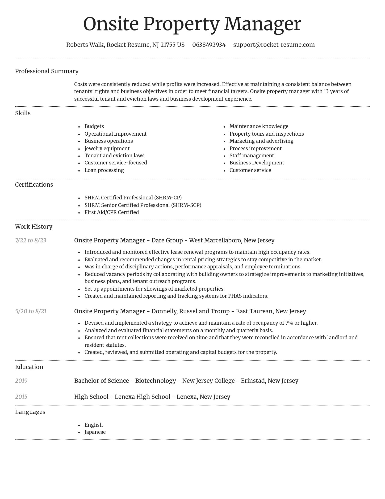 Dignified resume template