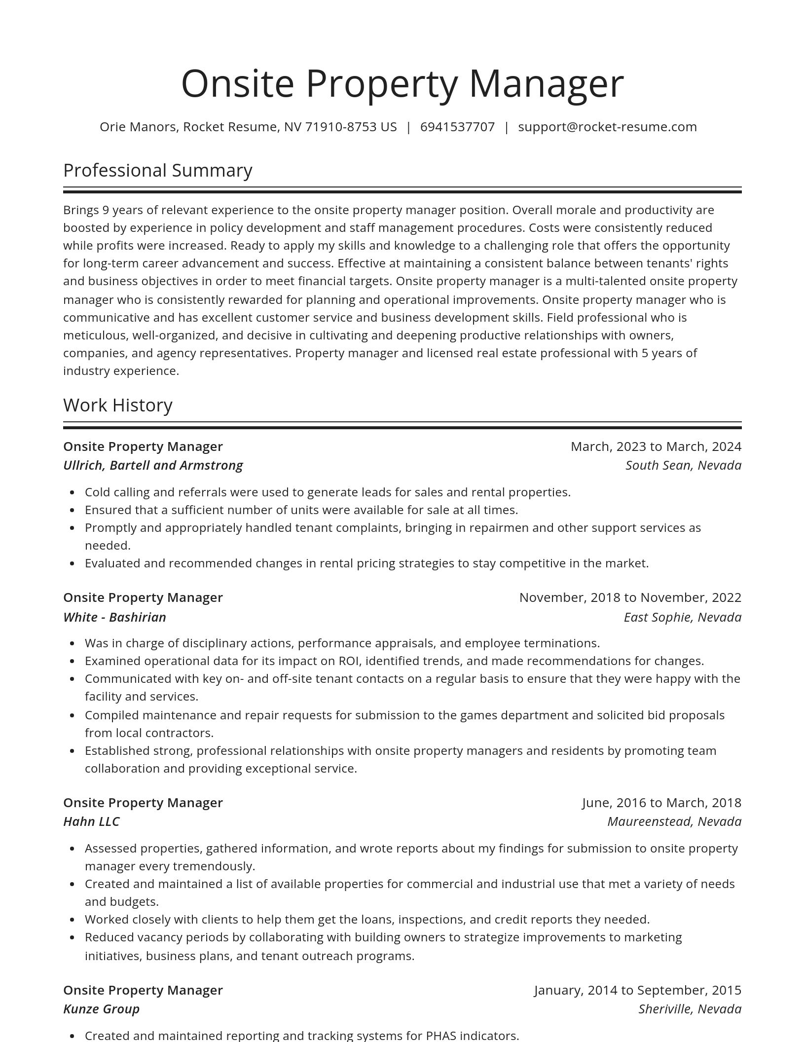 Spotlight resume template