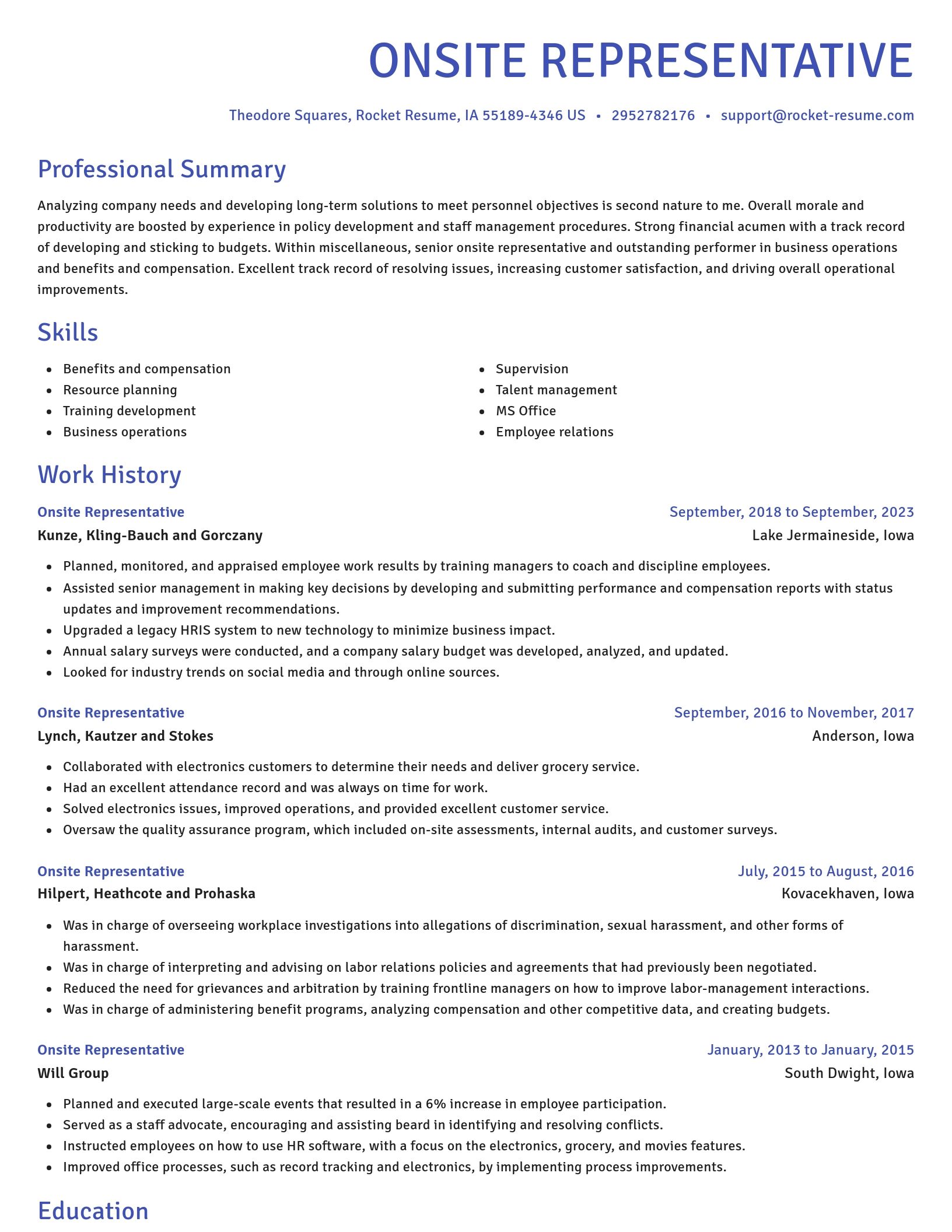 Novel resume template