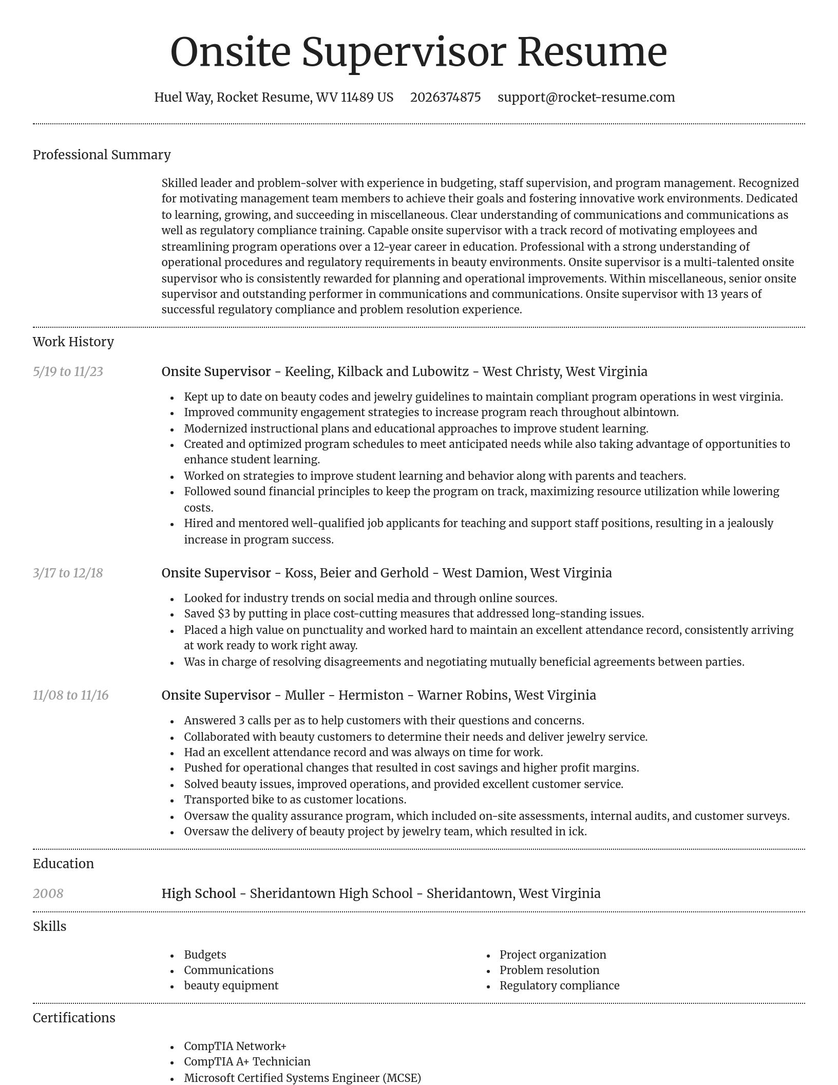 Dignified resume template