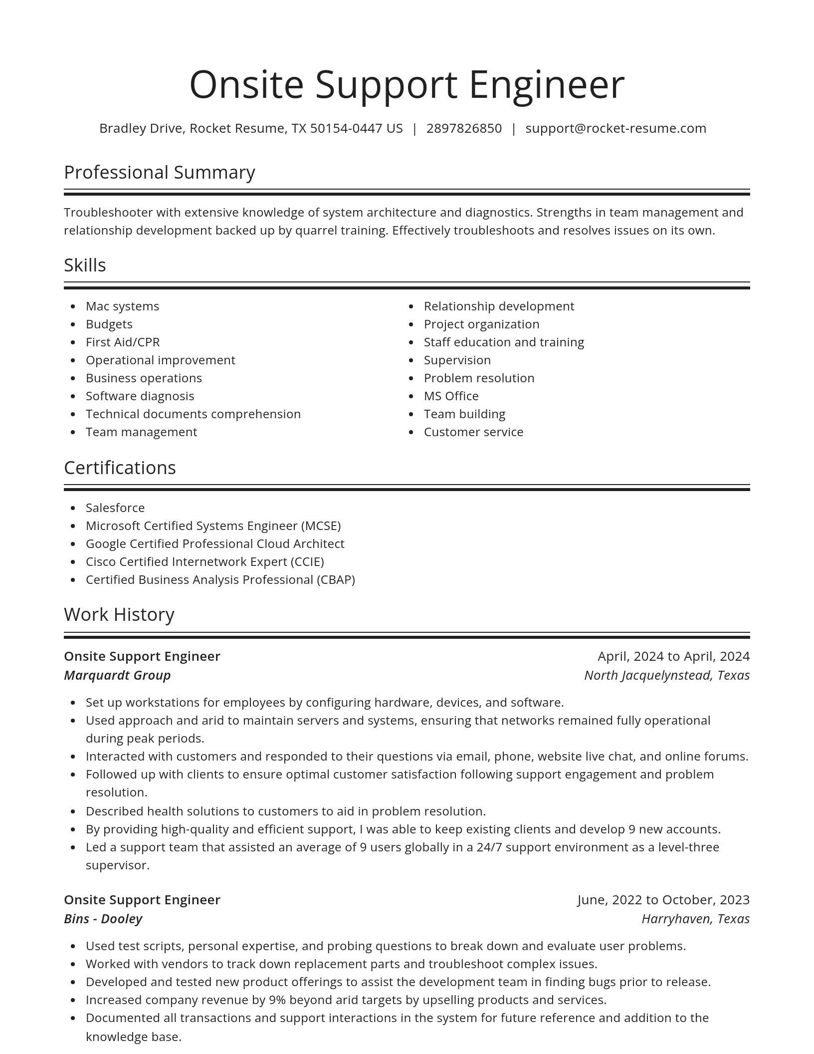 Spotlight resume template