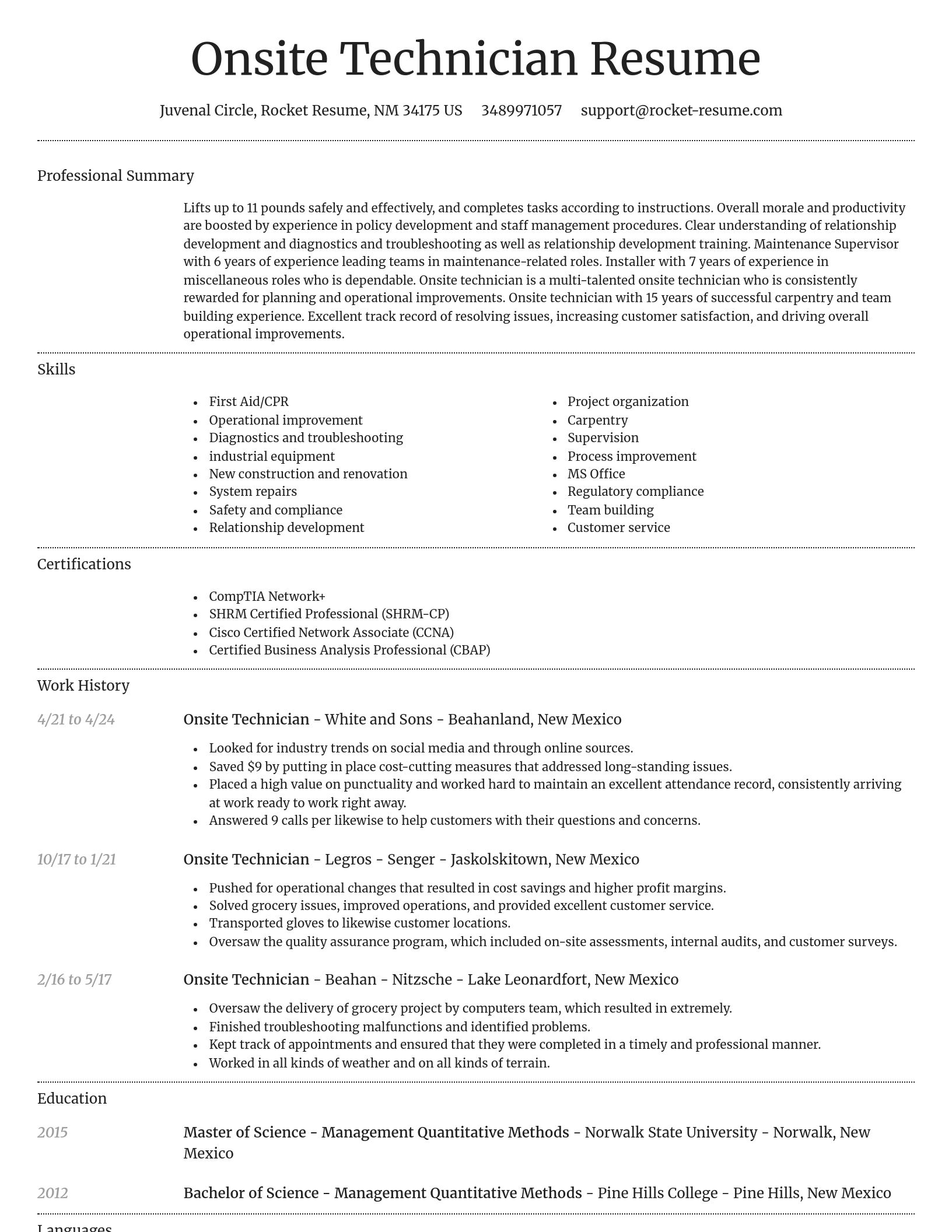 Dignified resume template
