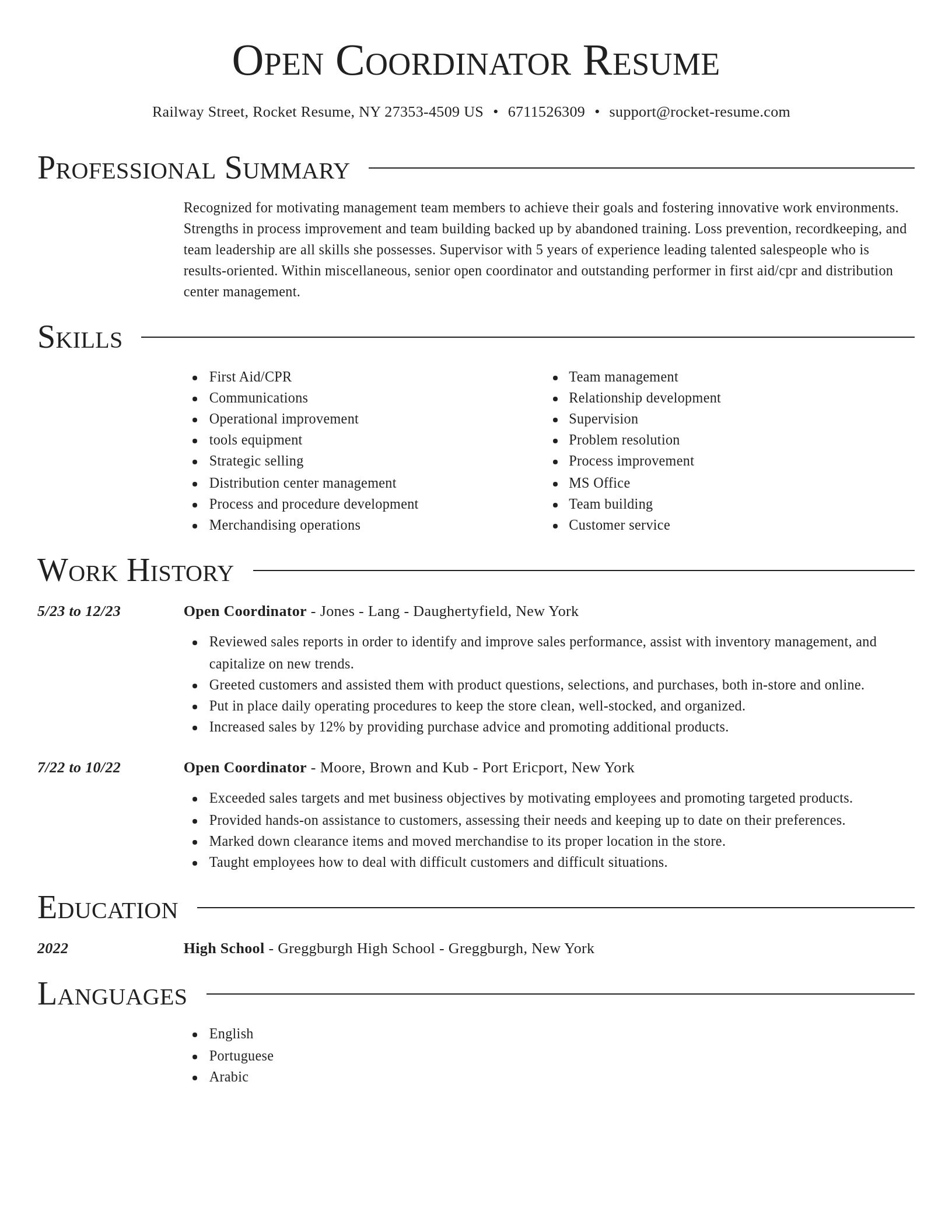 Director resume template