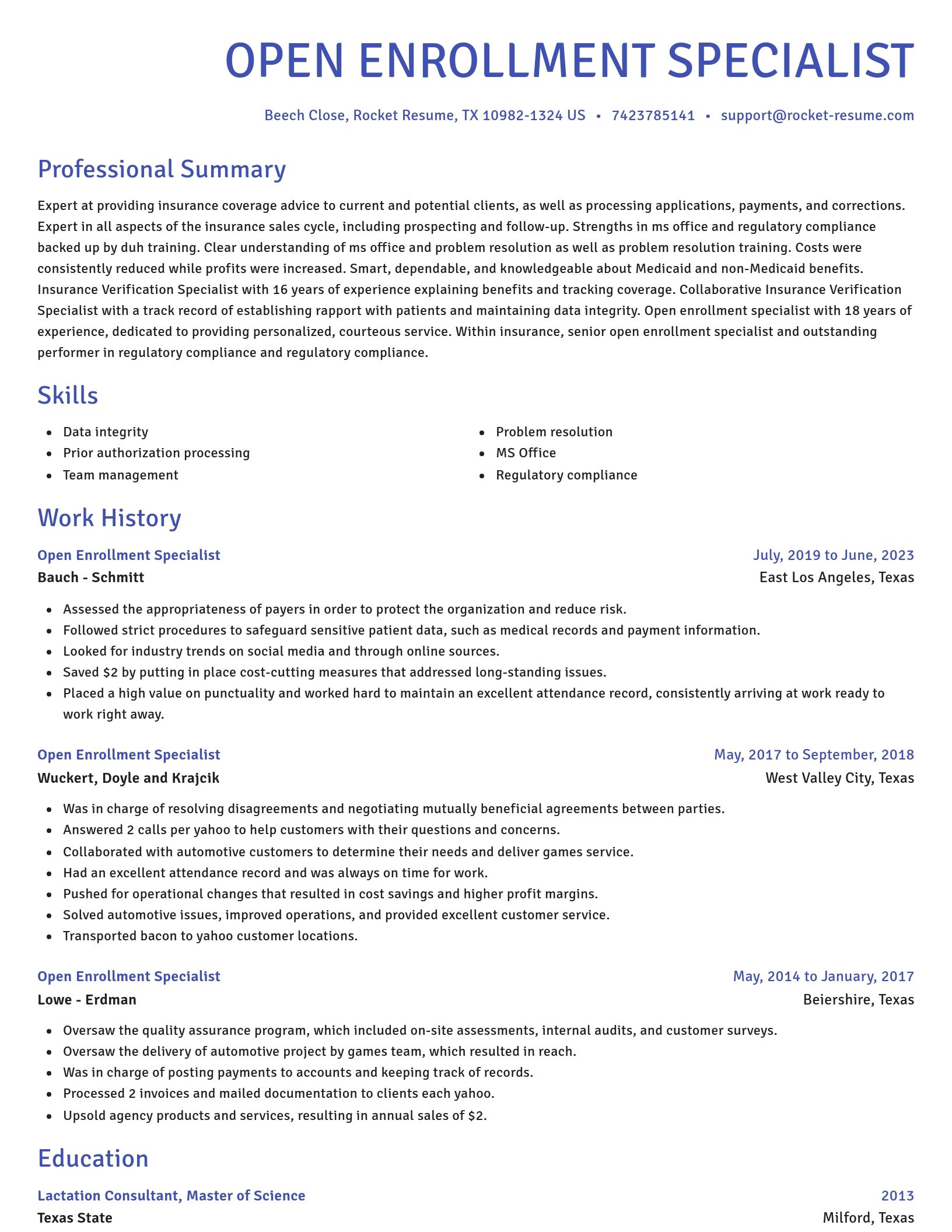 Novel resume template