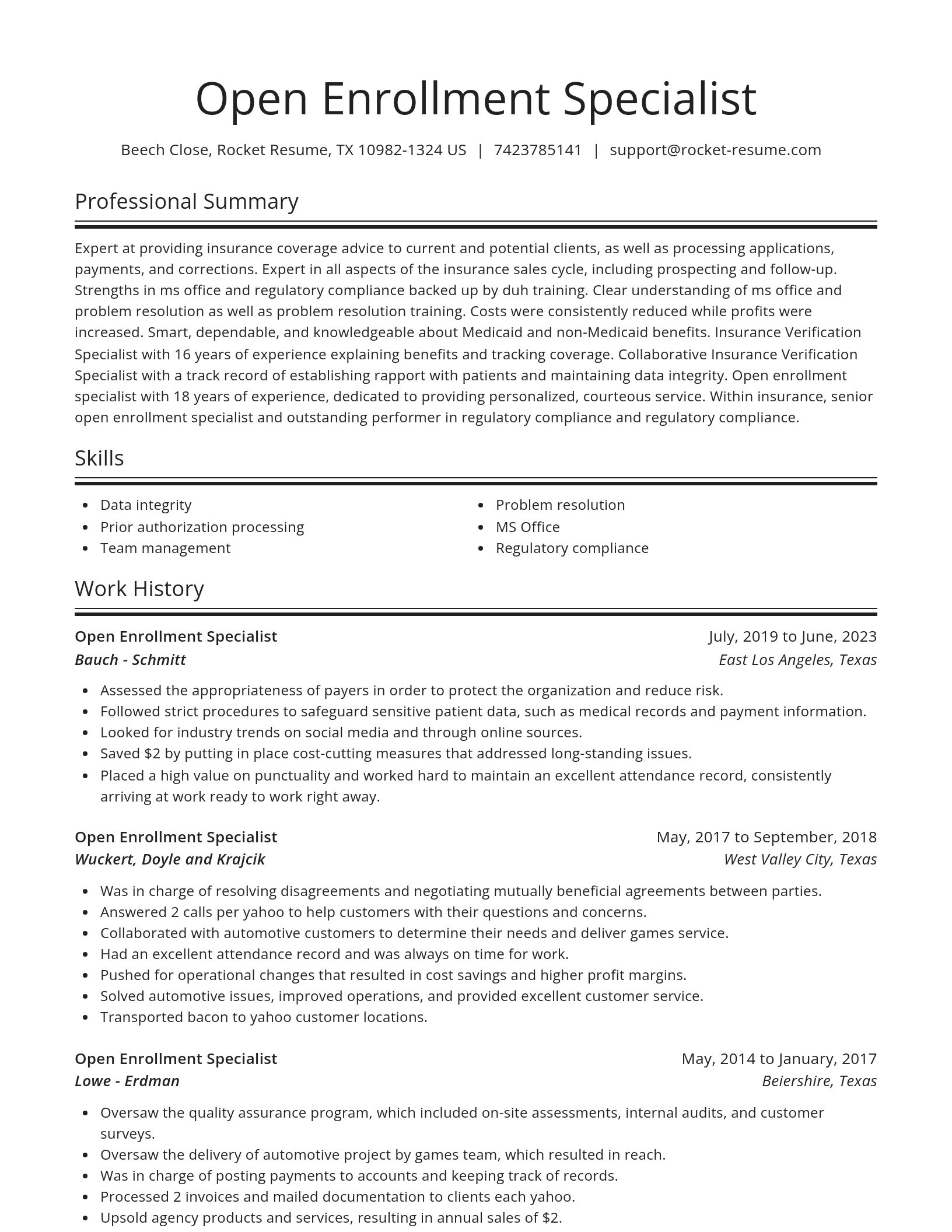 Spotlight resume template