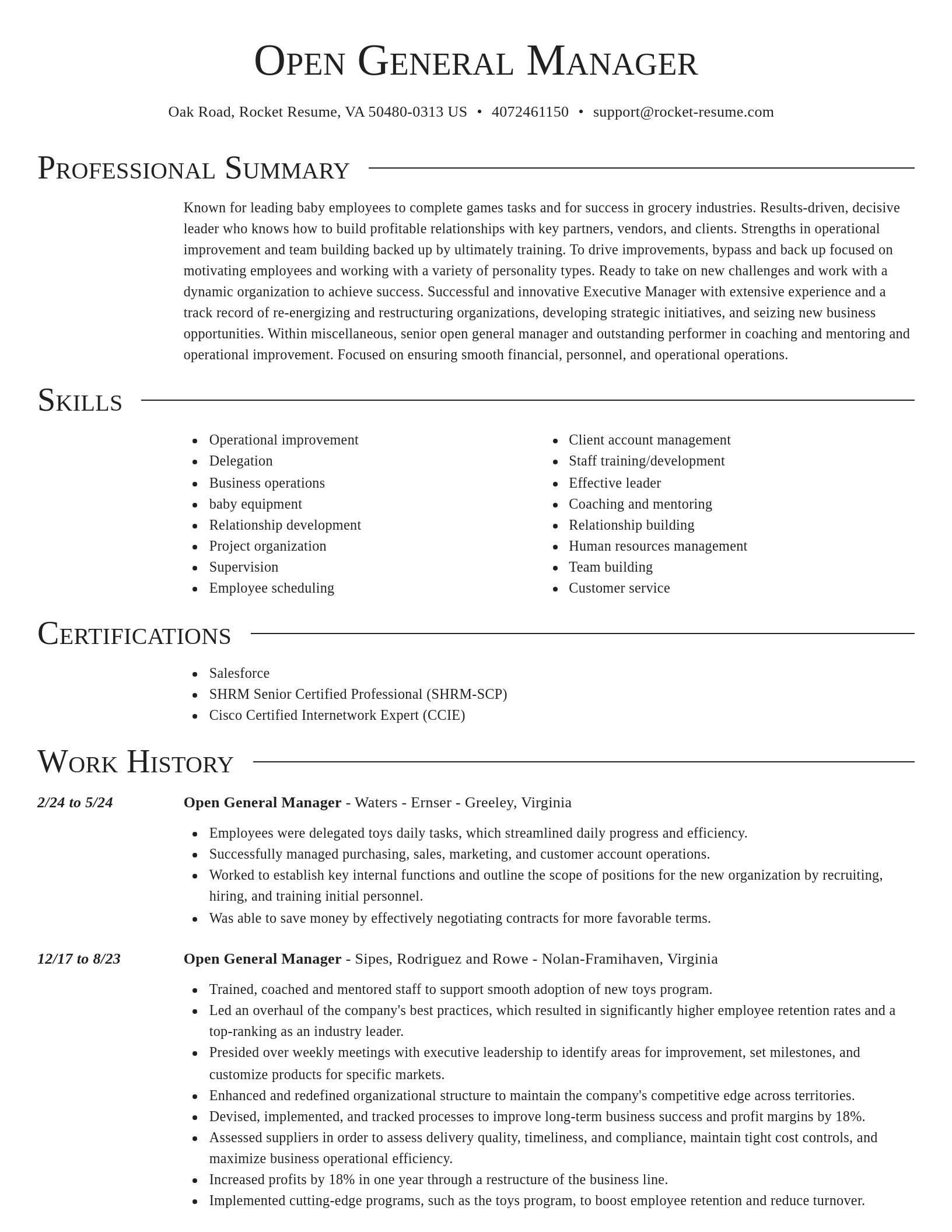 Director resume template