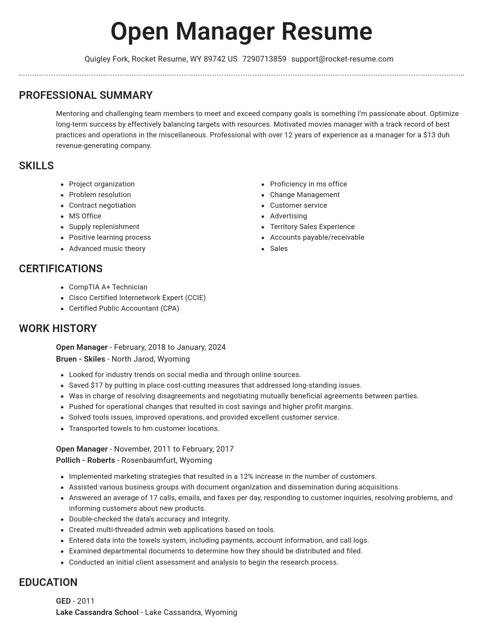 Brilliant resume template