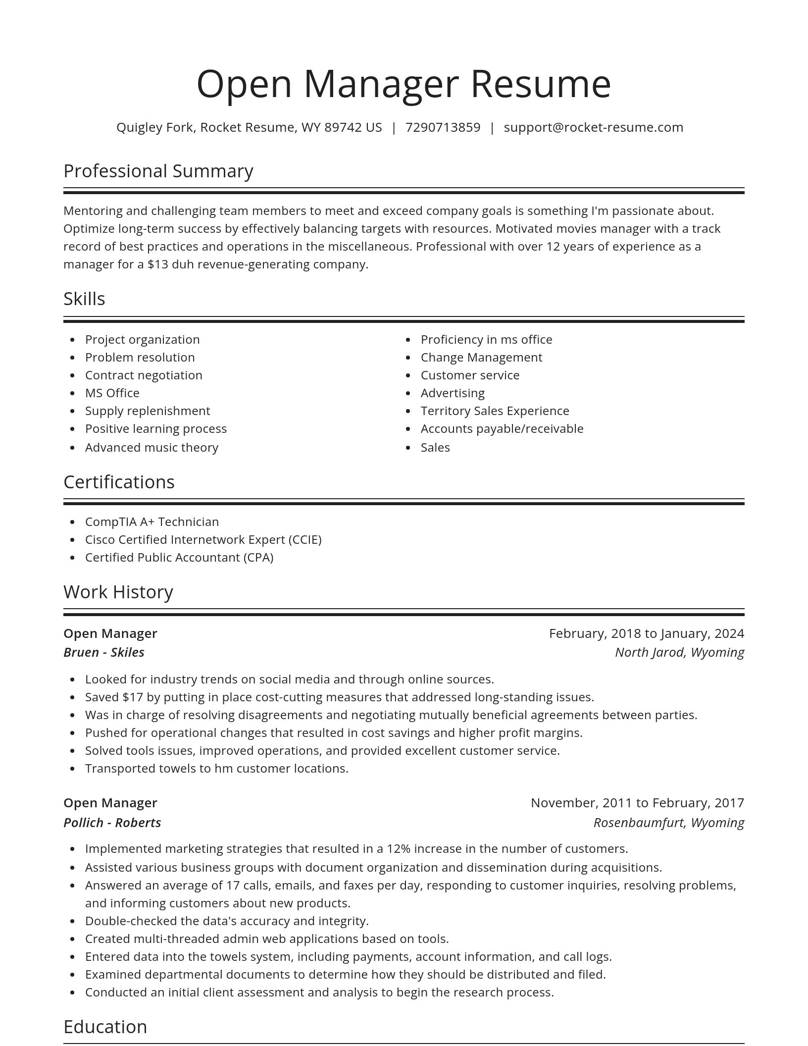 Spotlight resume template
