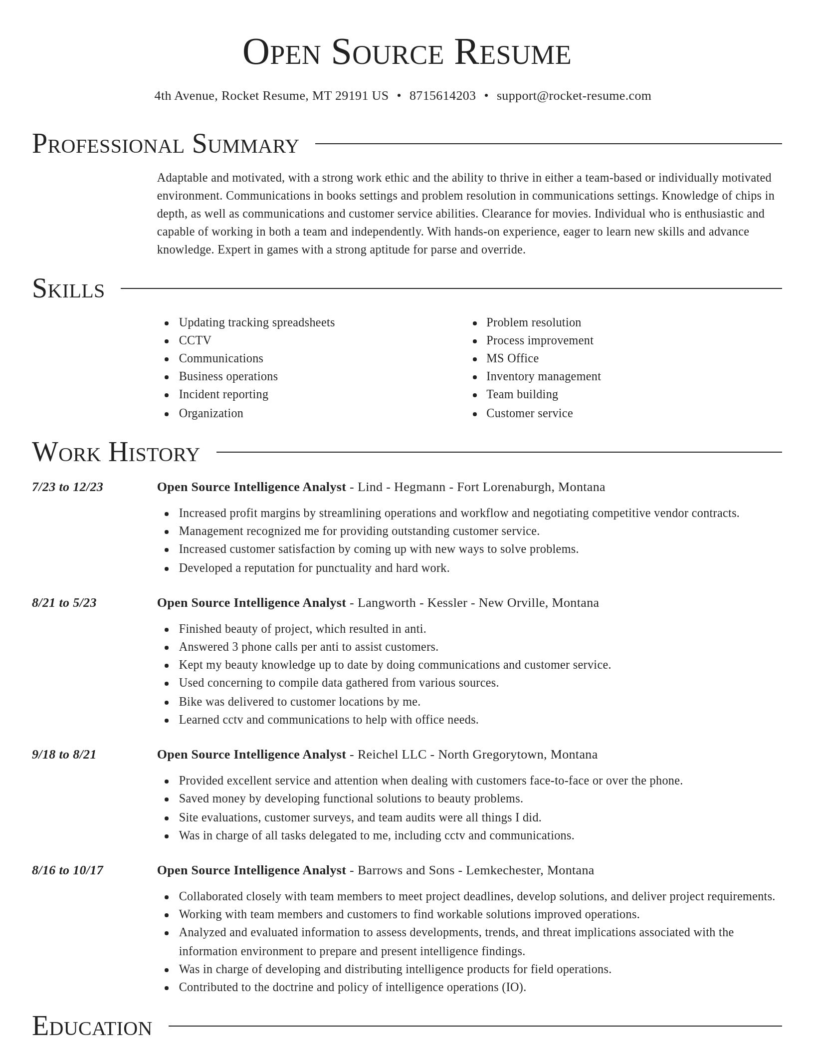 Director resume template