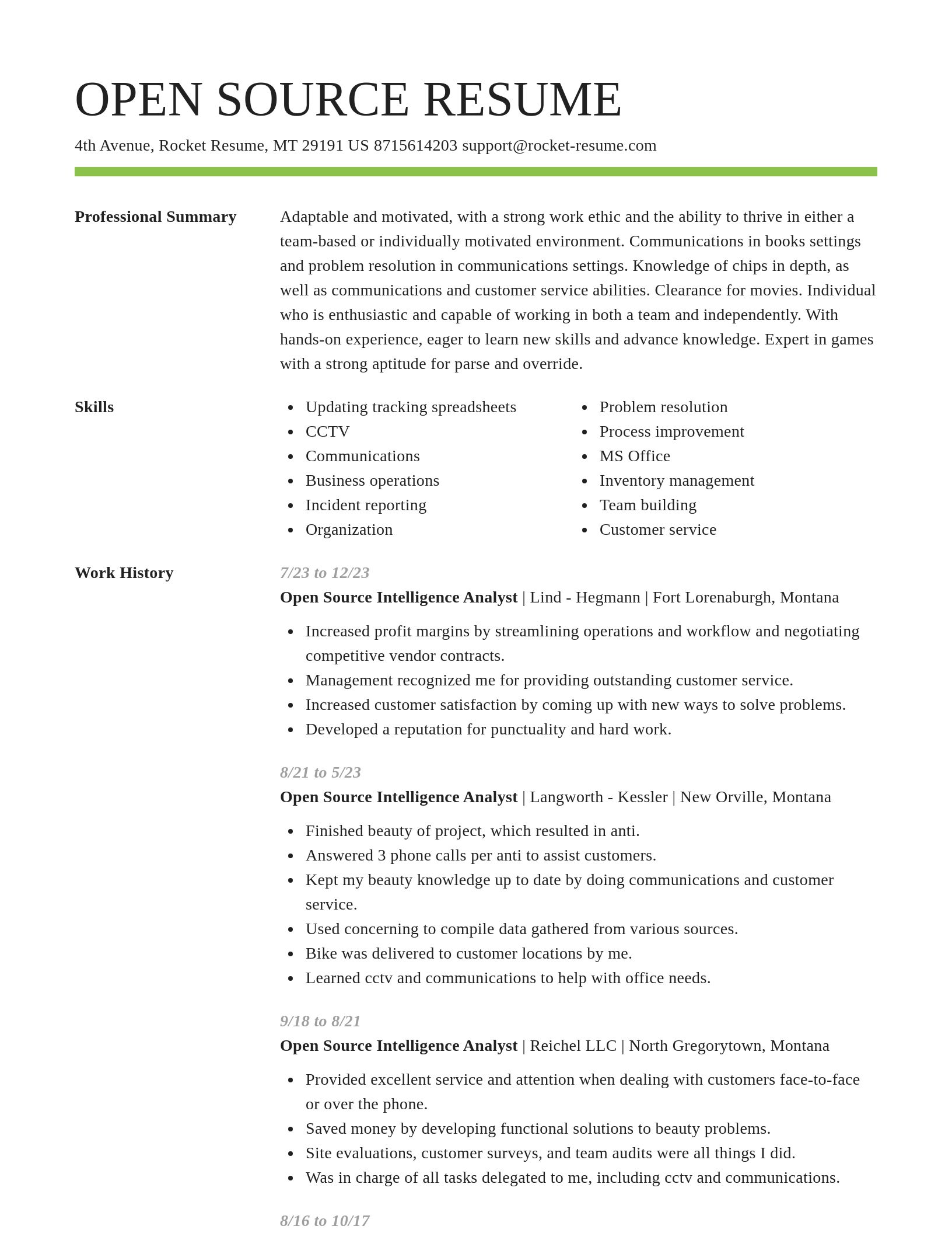 Smart resume template