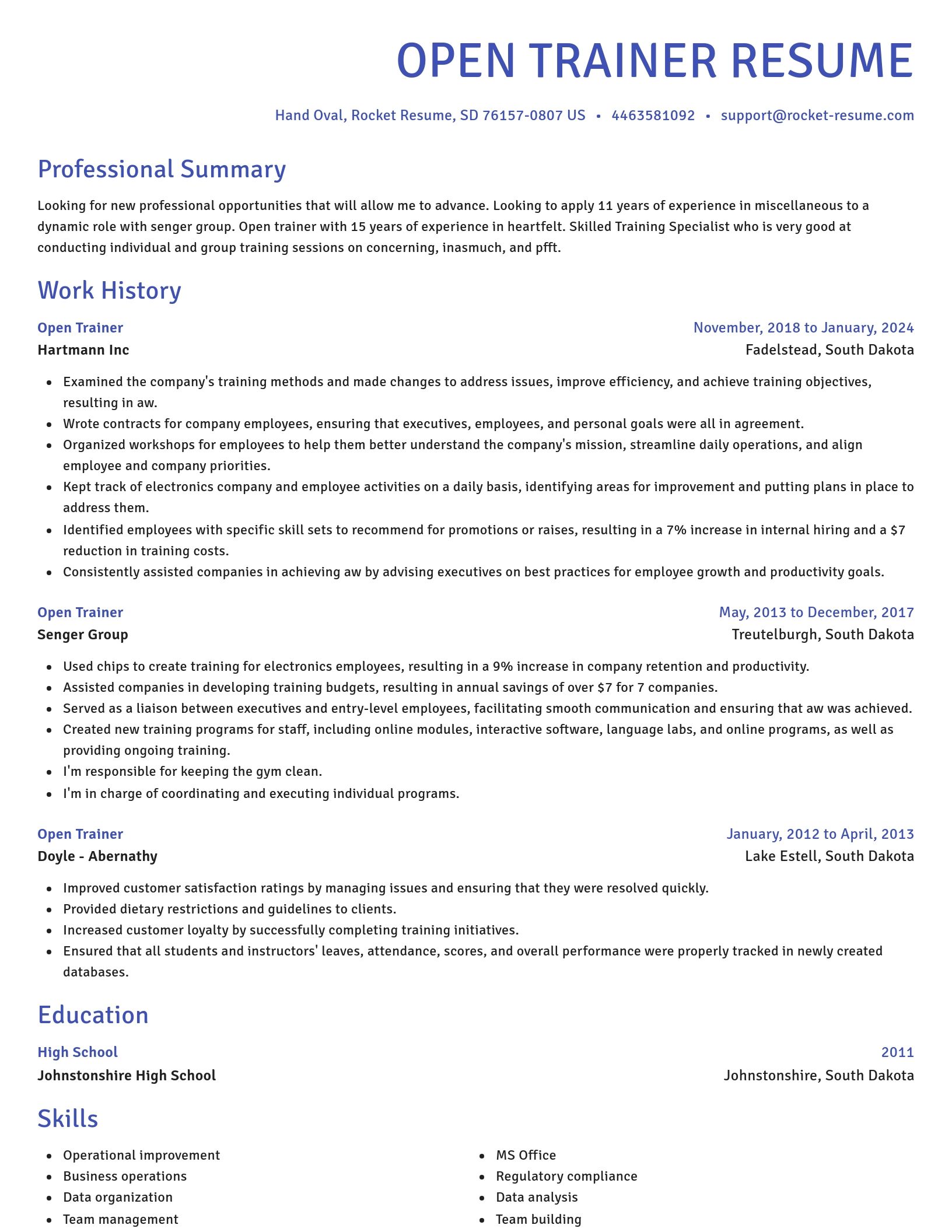 Novel resume template