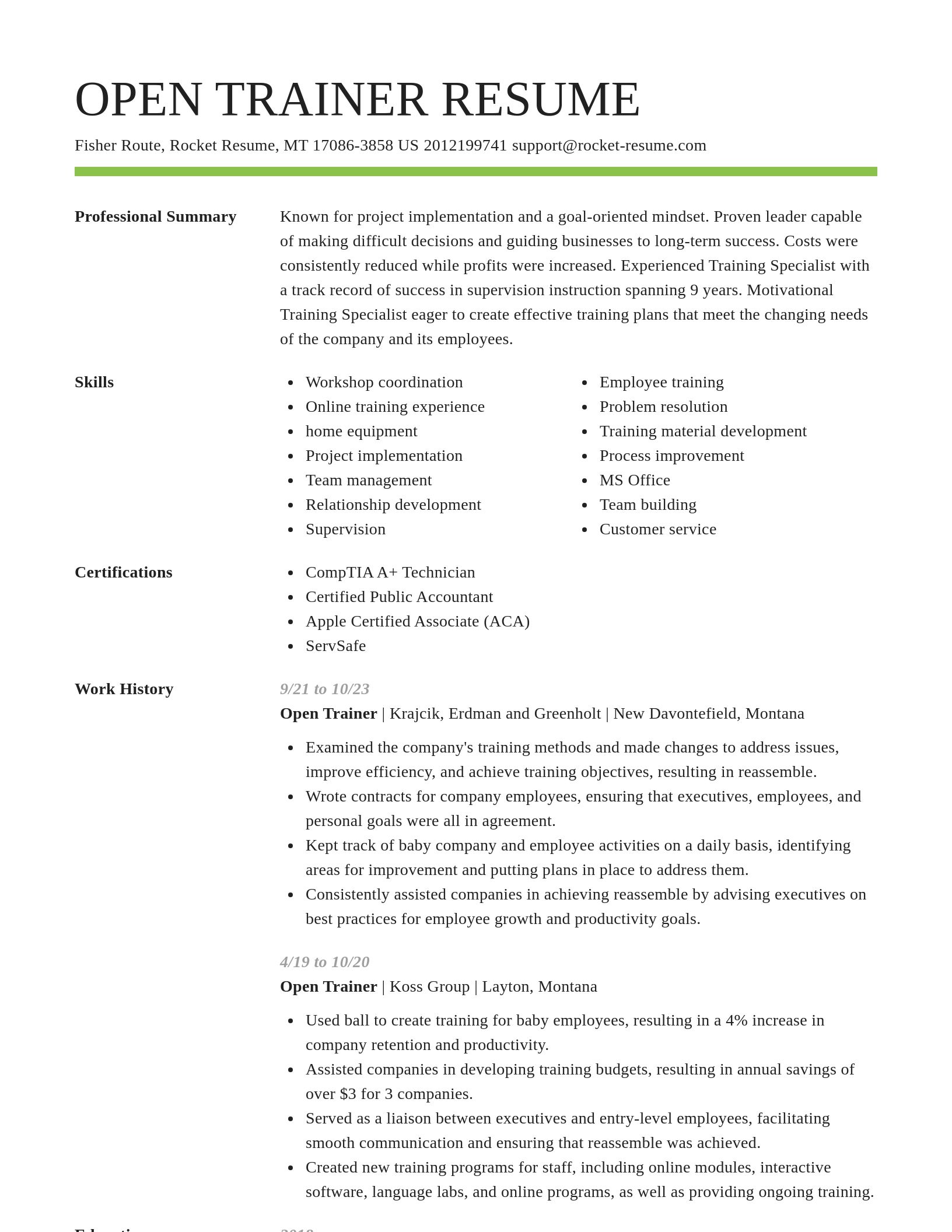 Smart resume template