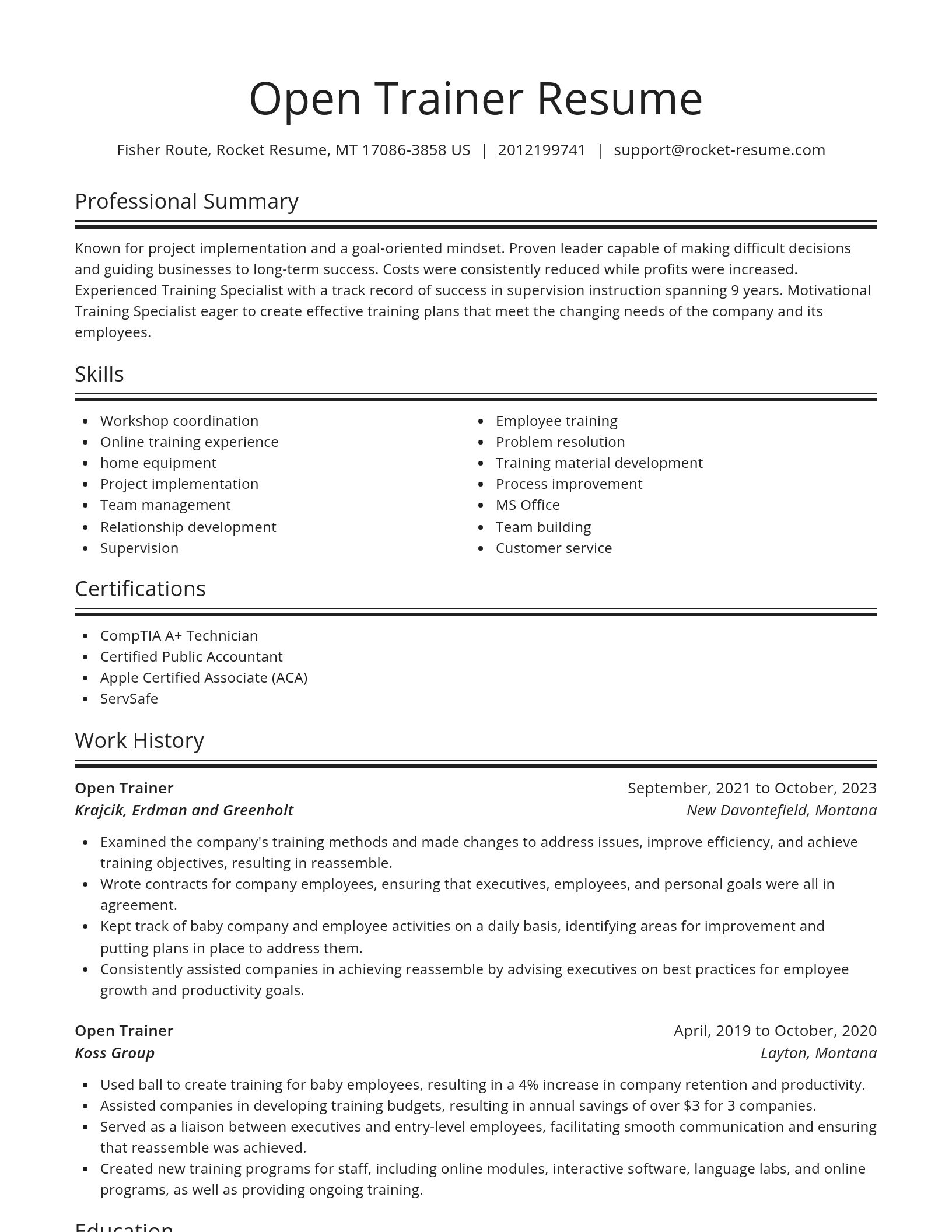 Spotlight resume template