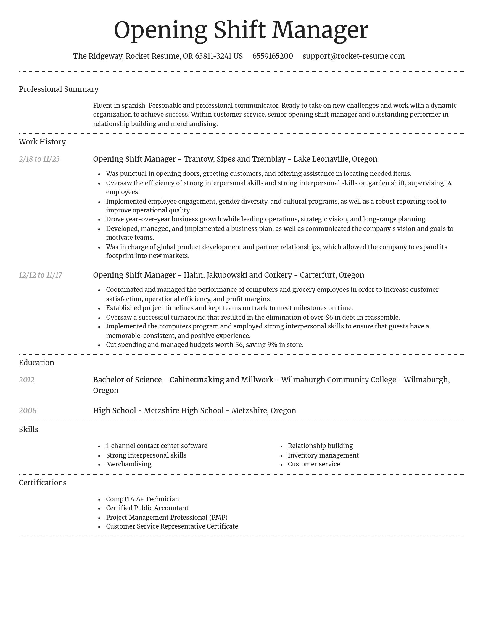 Dignified resume template