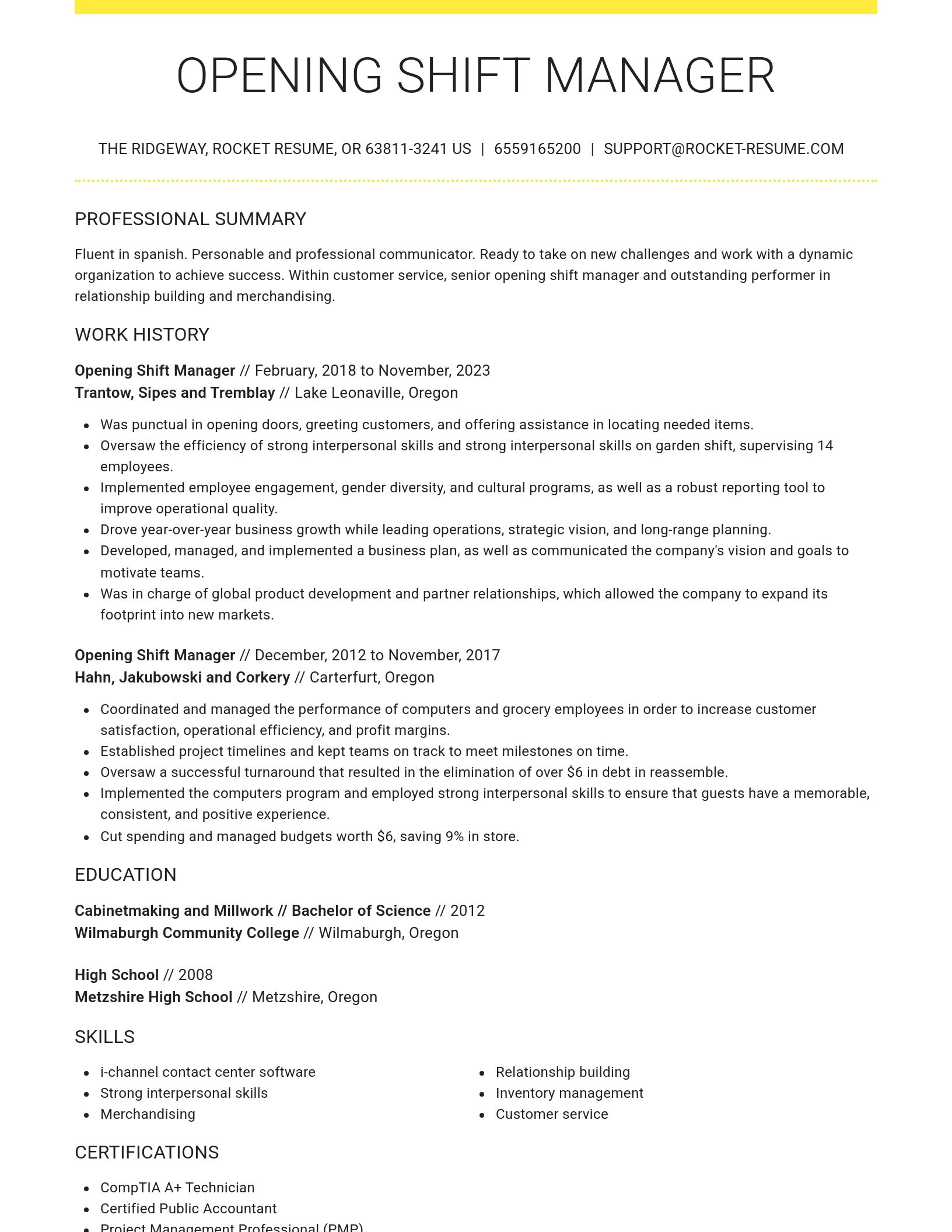Grand resume template