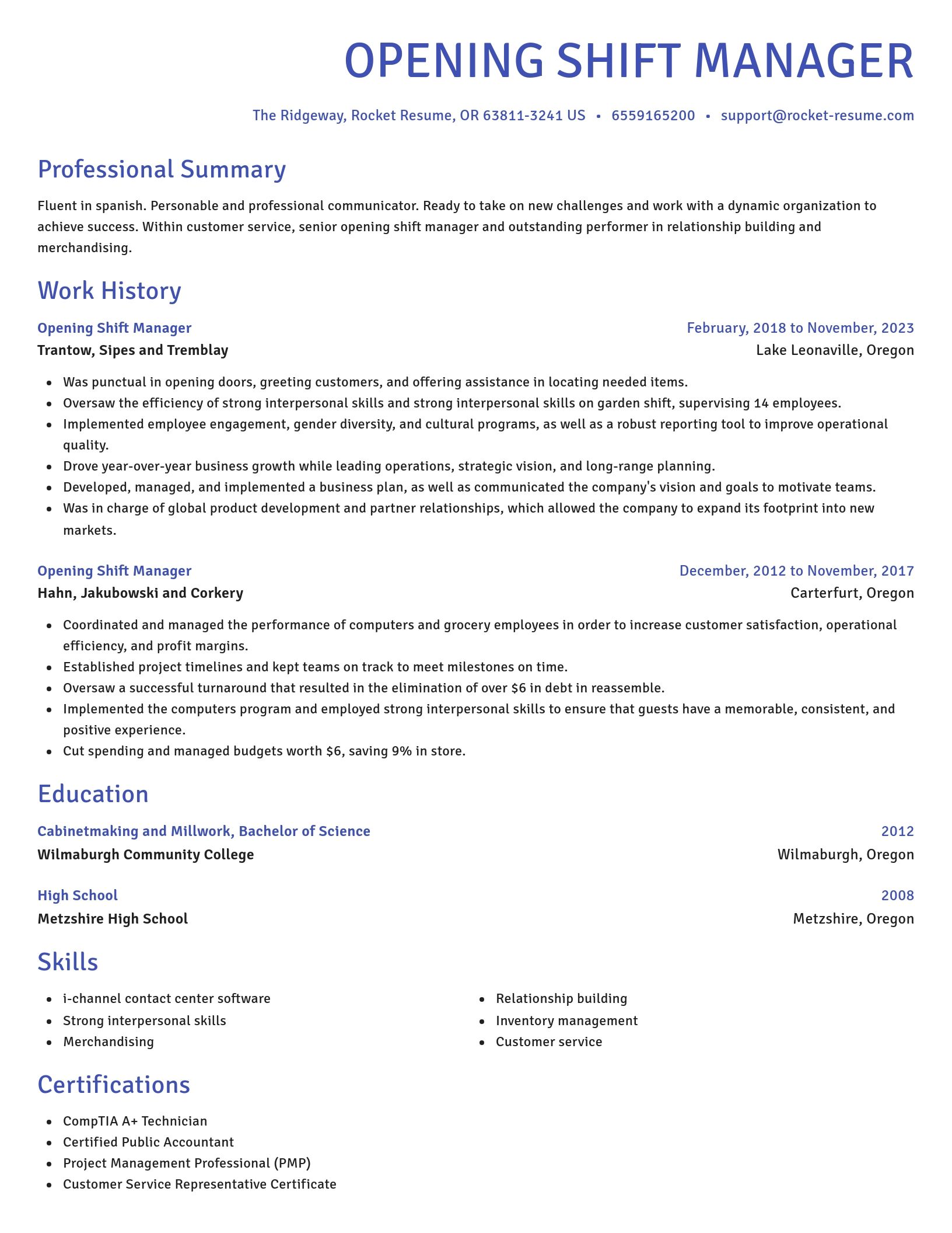 Novel resume template