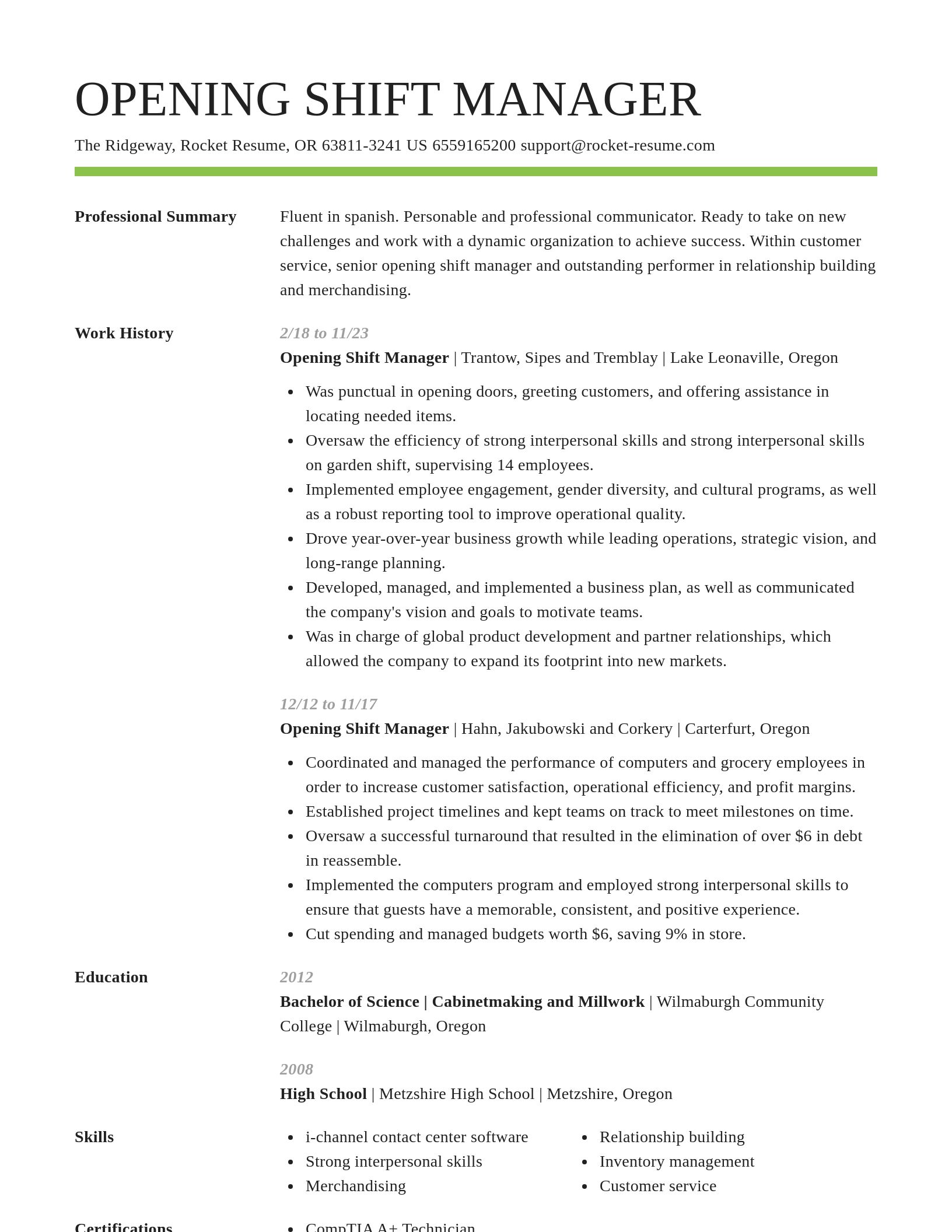 Smart resume template