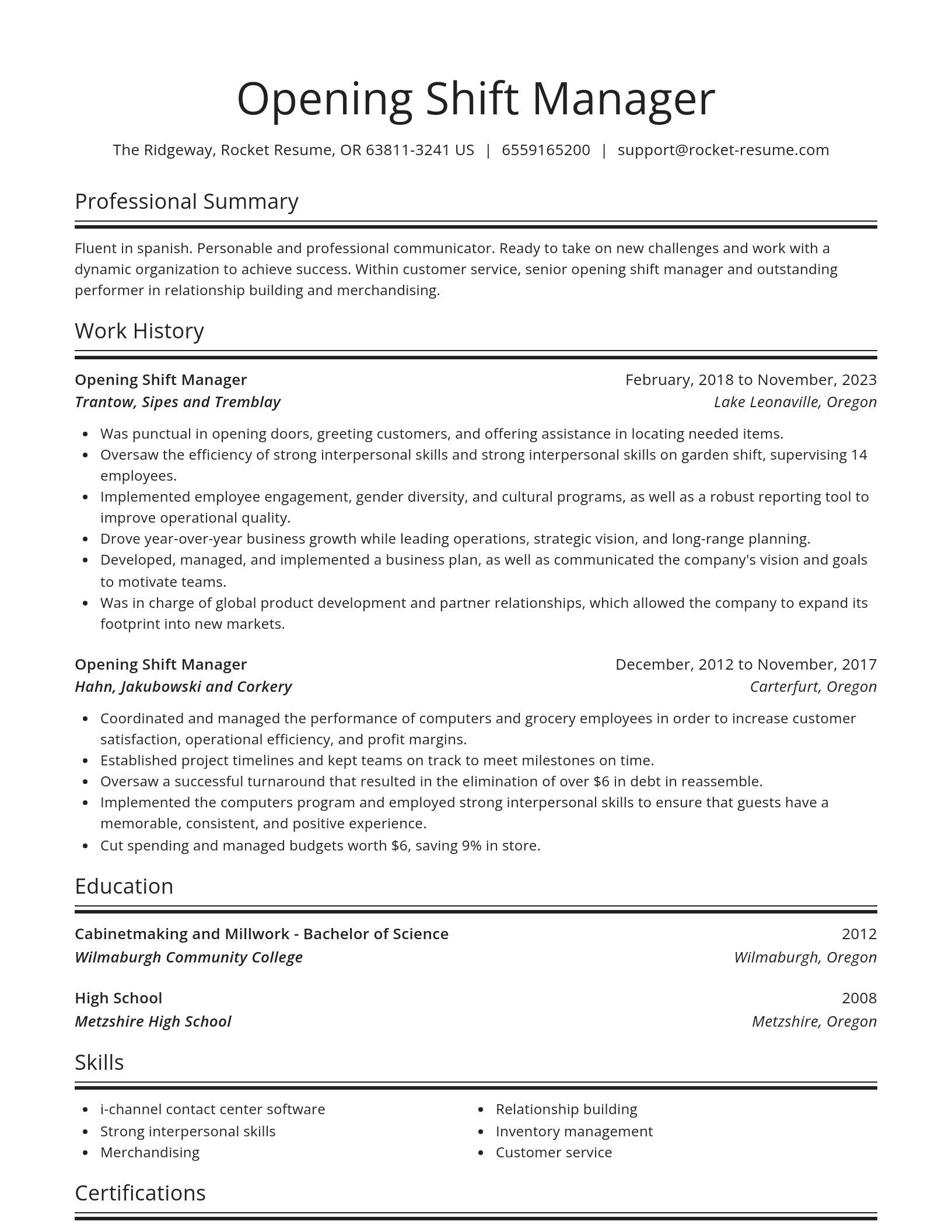 Spotlight resume template