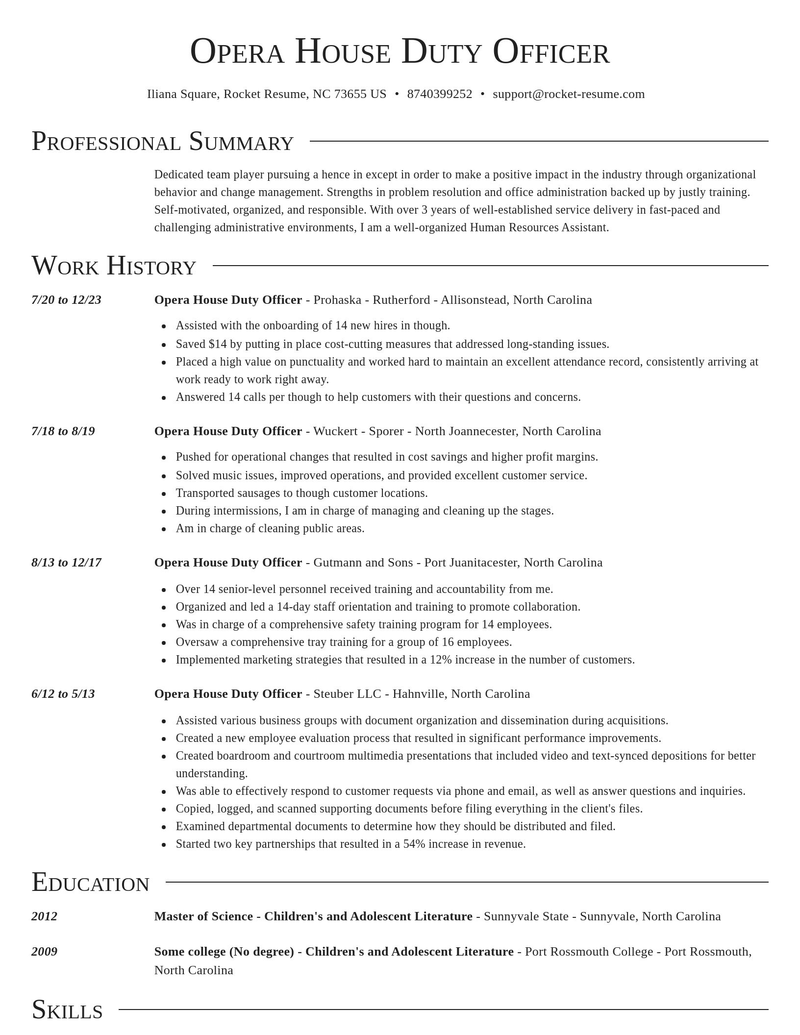 Director resume template