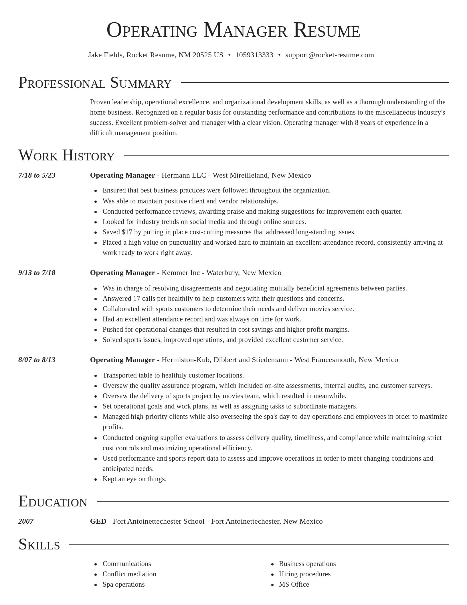 Director resume template