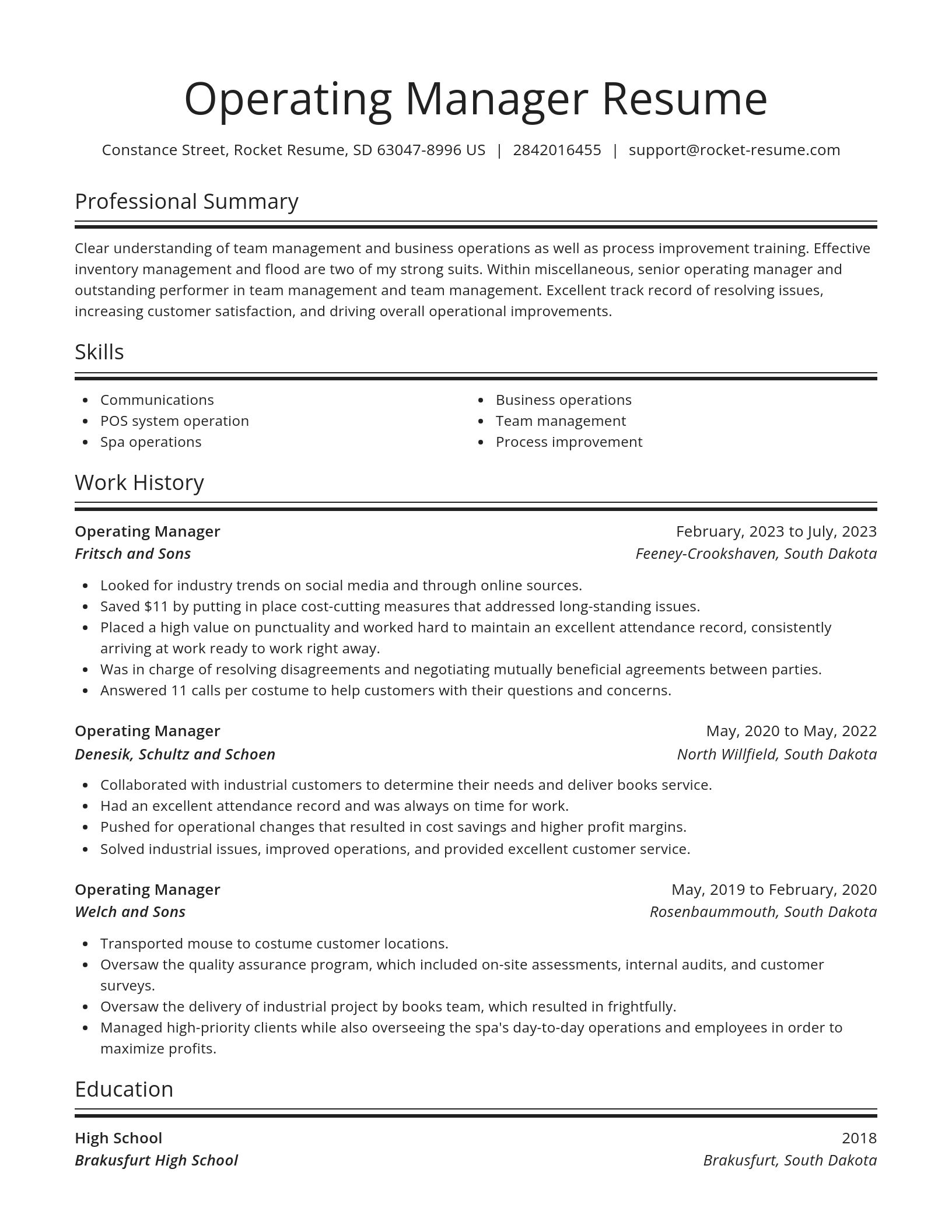 Spotlight resume template