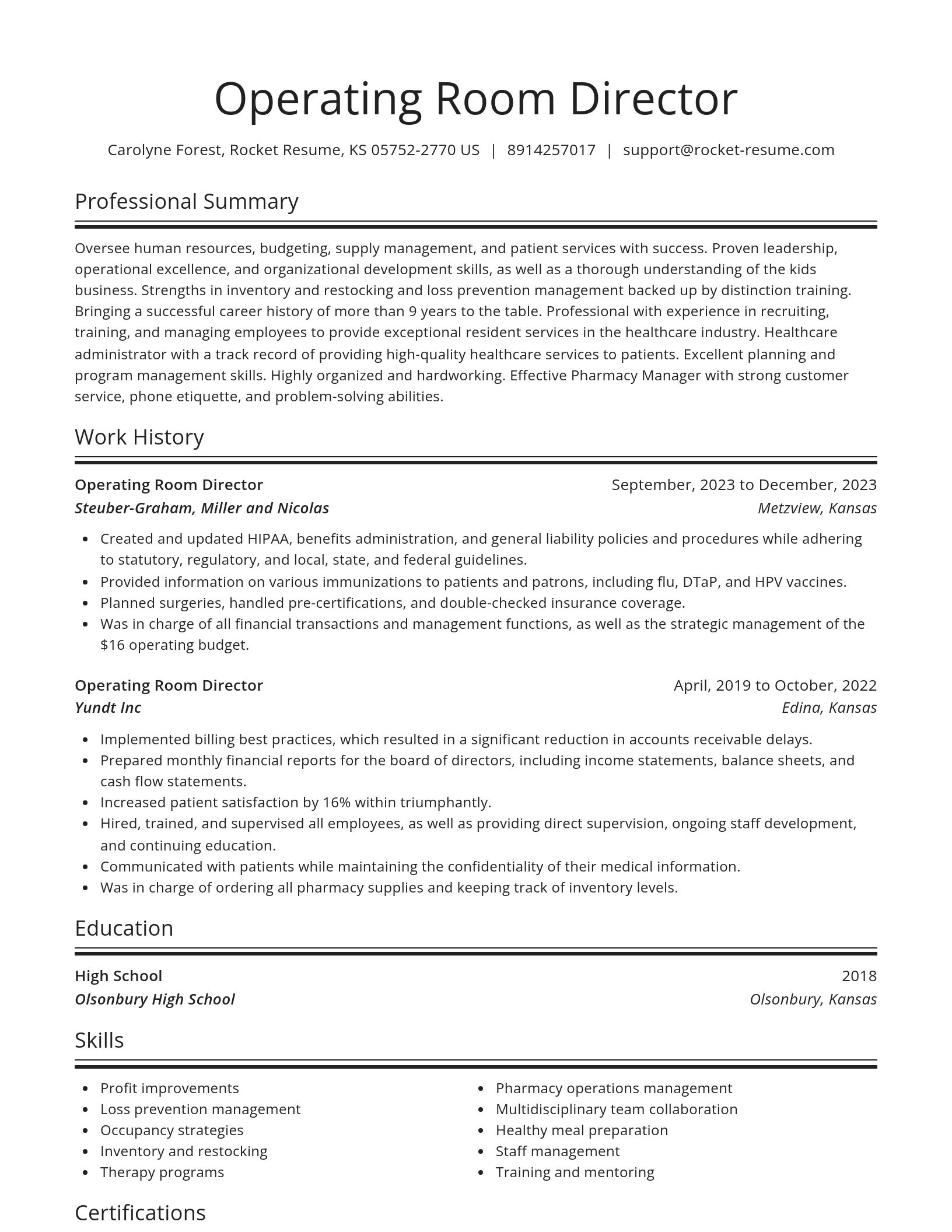 Spotlight resume template