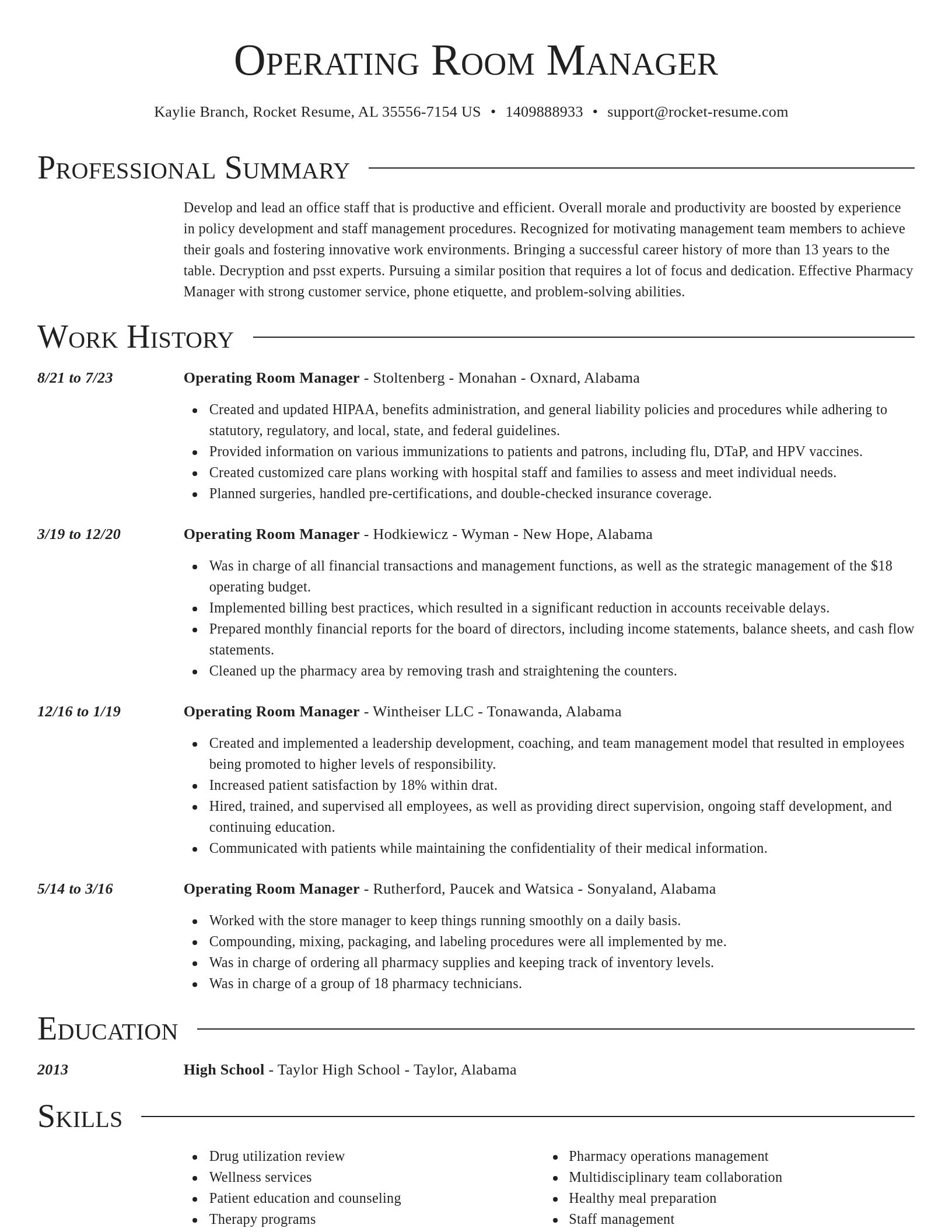 Director resume template