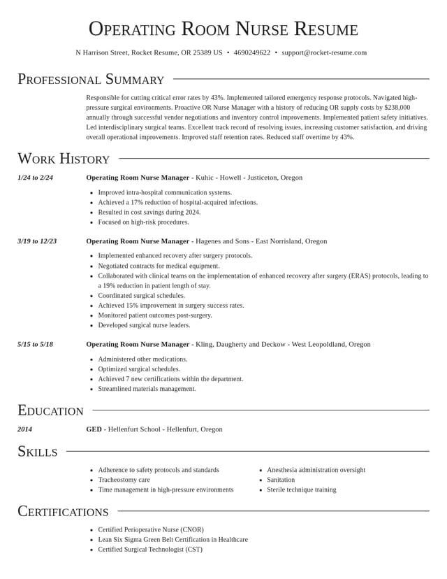 Director resume template