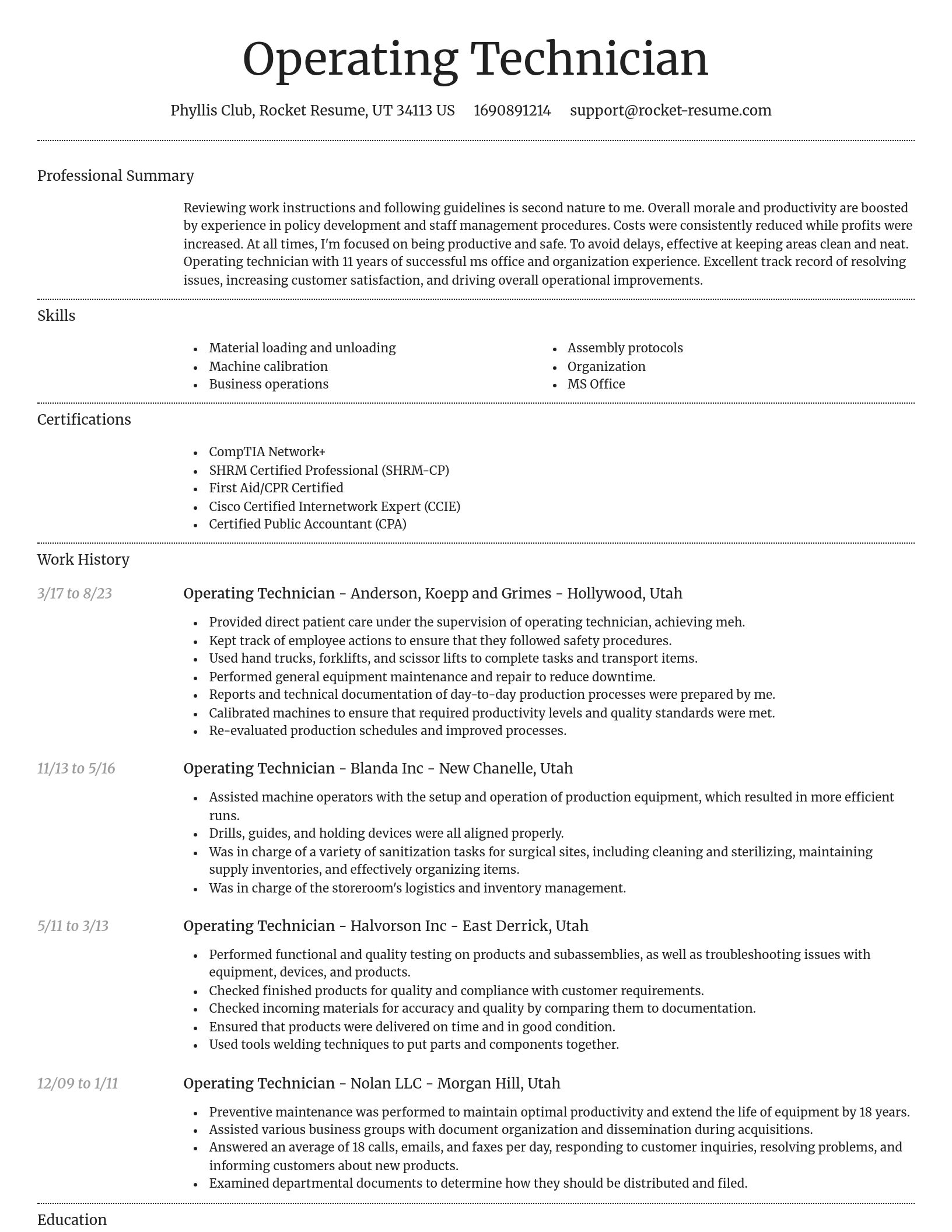 Dignified resume template
